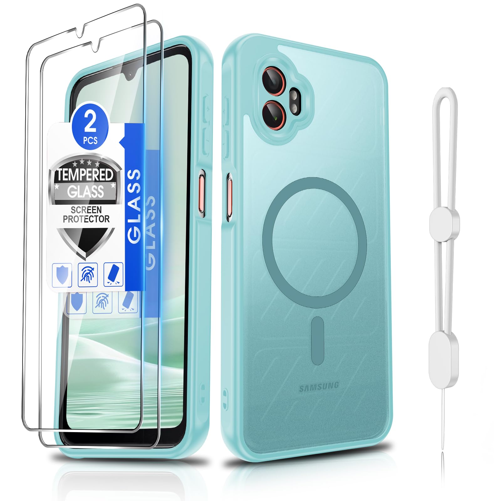 Dizn Matte Case for Samsung Galaxy XCover 7 Pro: Fit for MagSafe,Mintgreen
