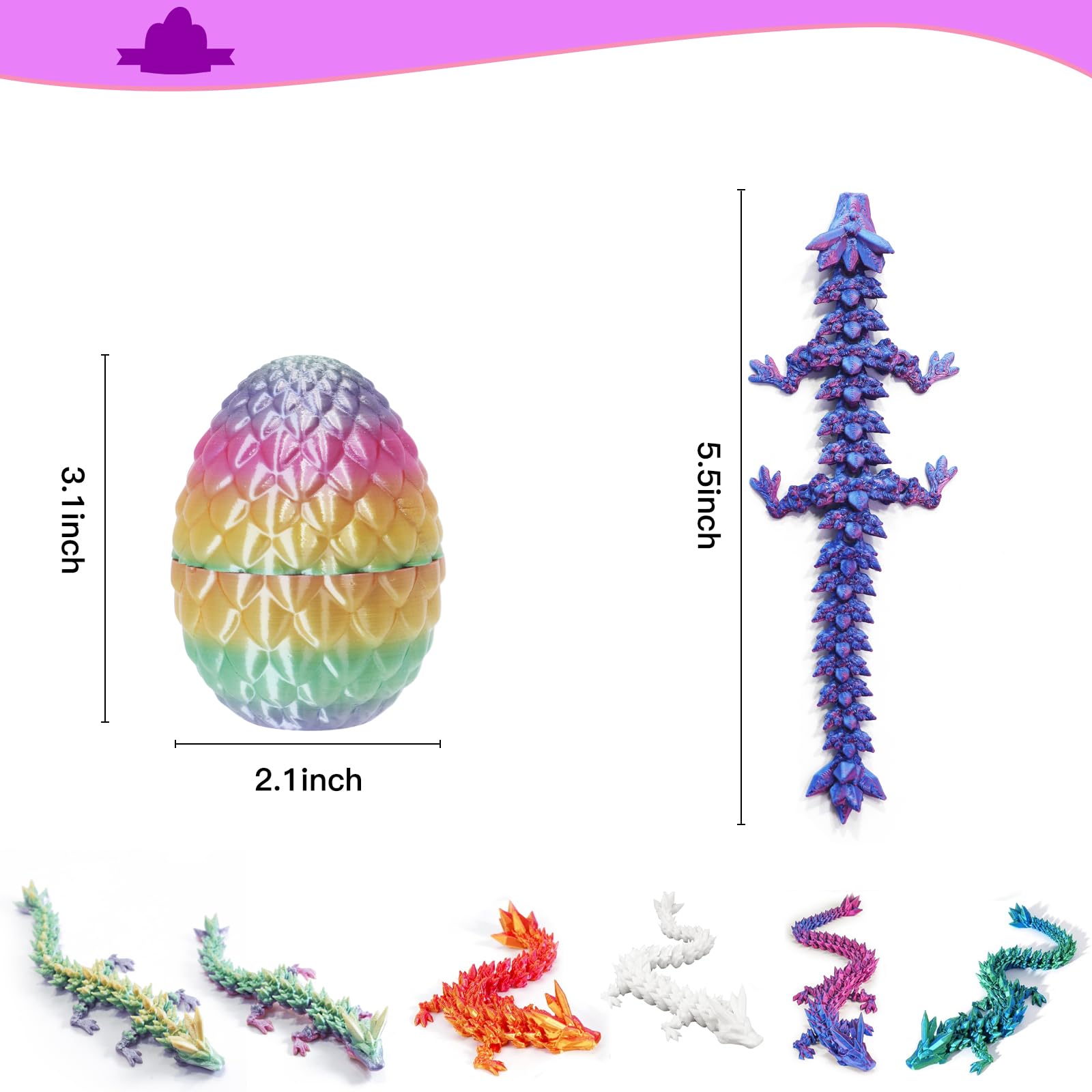 Amazon.com: 6pack 3D Printed Easter Dragon Eggs, Easter