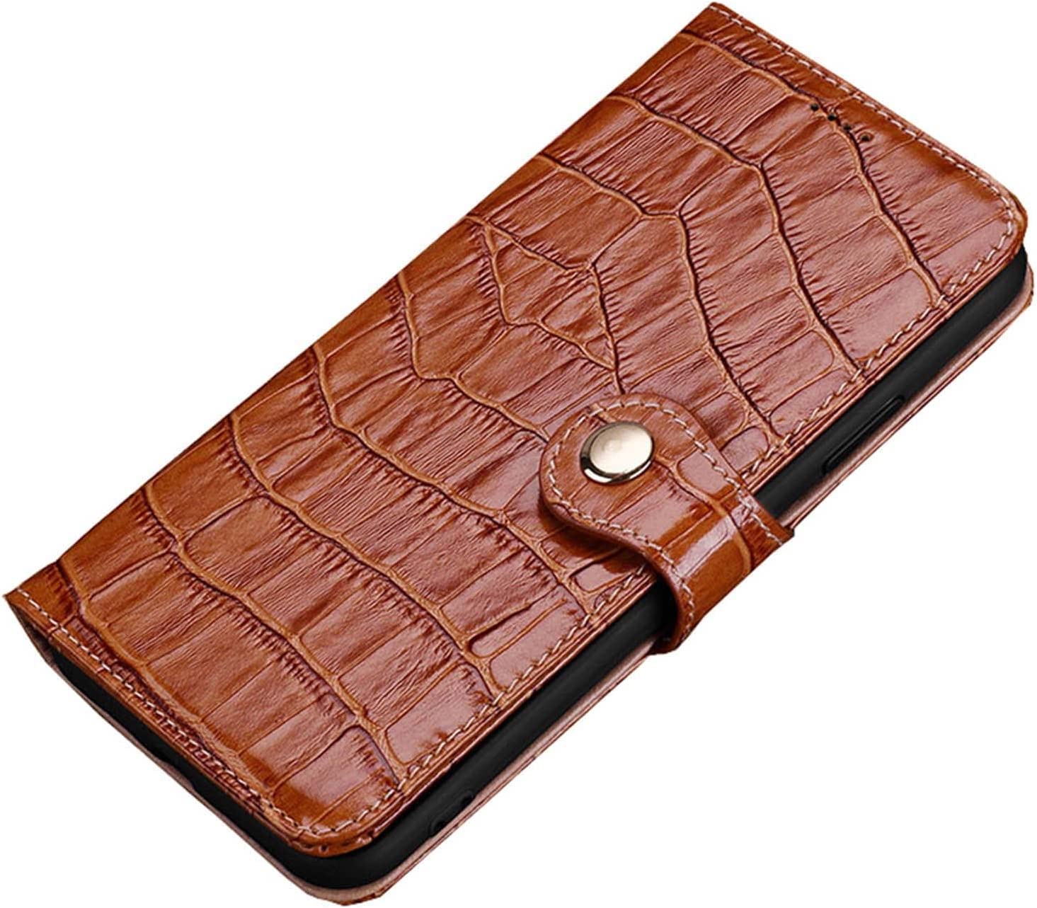 Étui crocodile iPhone 14 GUMMMY en cuir véritable marron