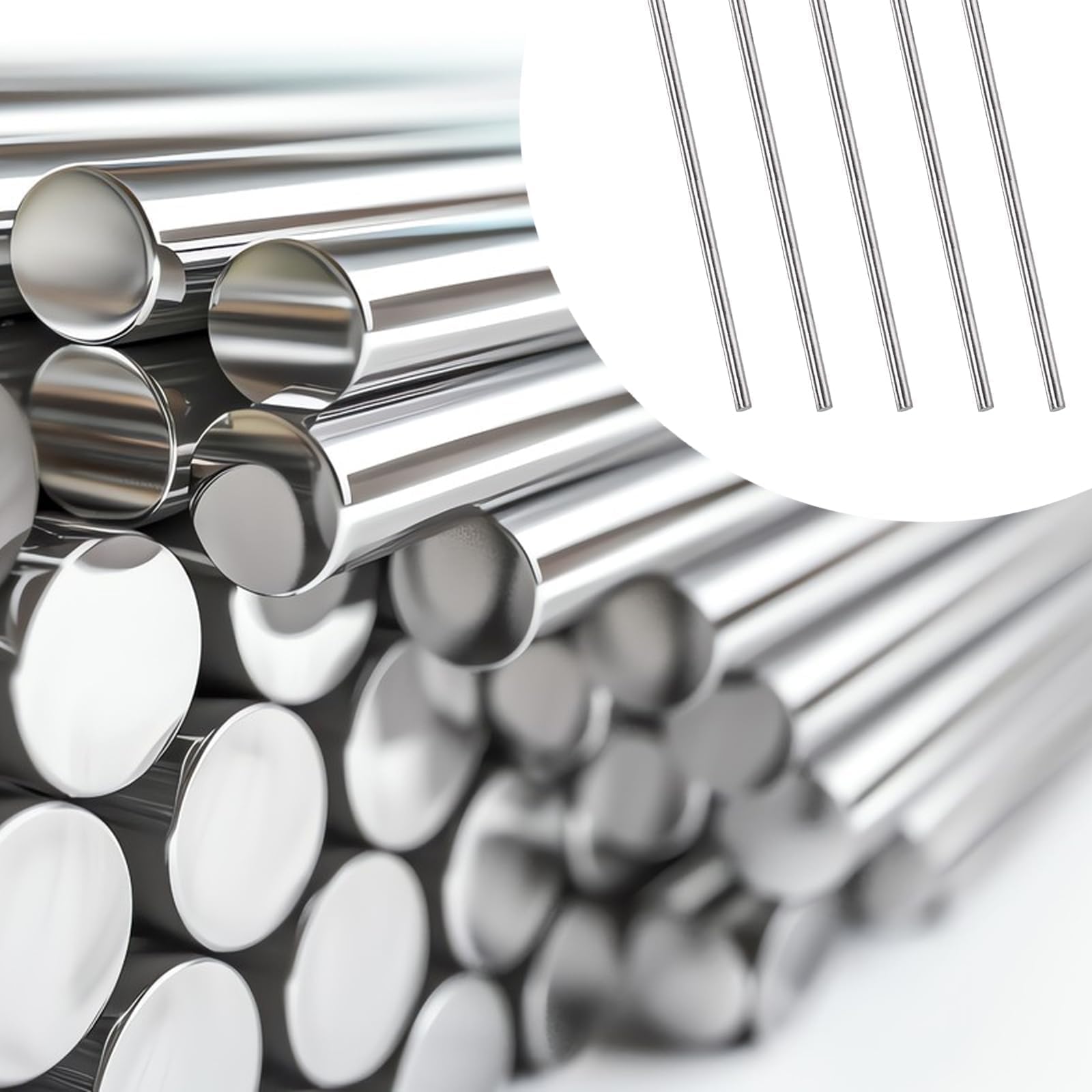 Aste di Acciaio Inox 3,5 mm x 300 mm Barre Solide Rotonde per Fai da Te