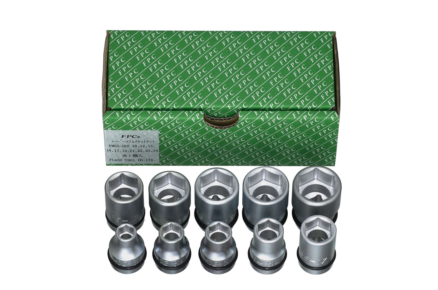 ➆フラッシュツール スーパースリムソケットセット 4WG-S 14PCS 14 