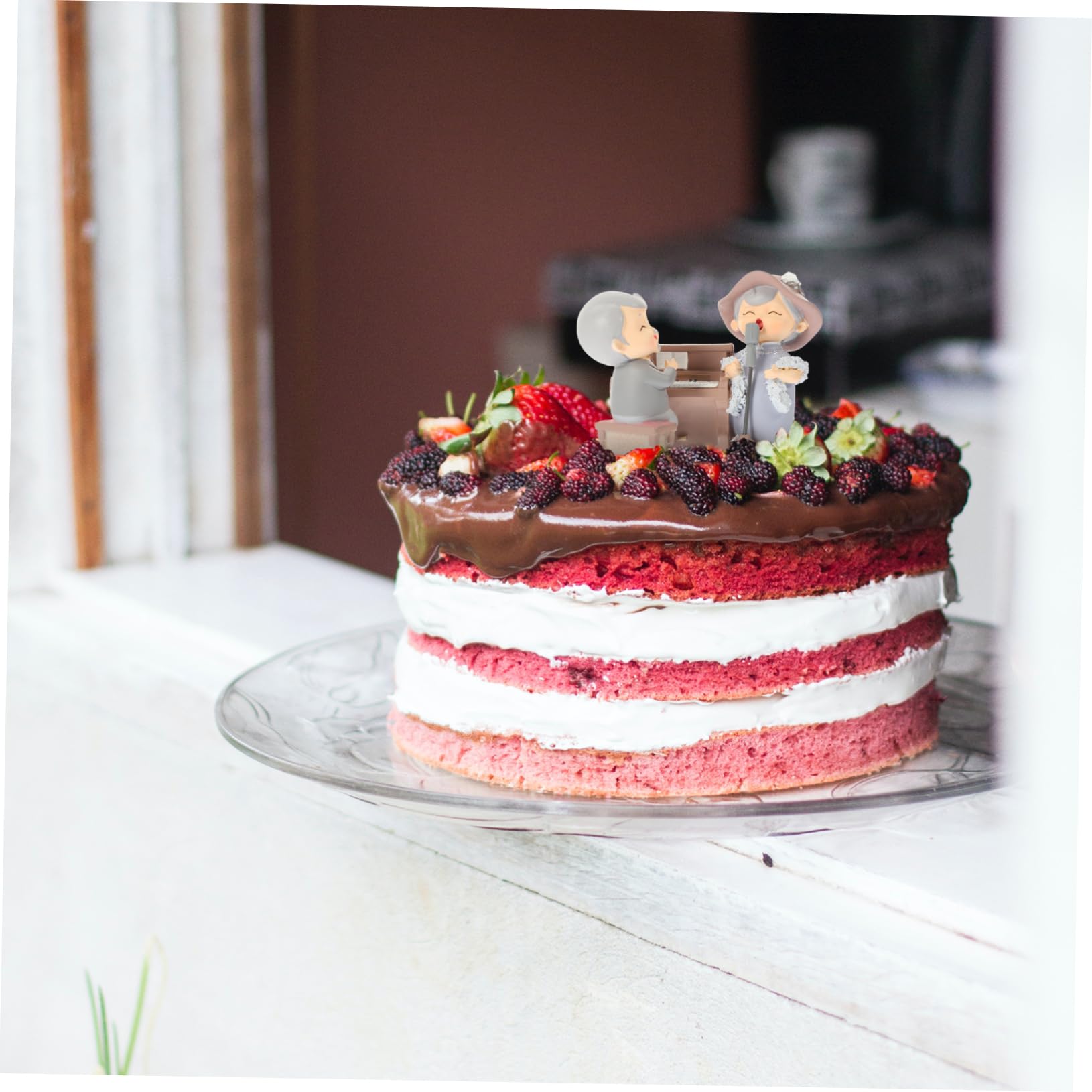 Gatuida 2sätze Liebendes Älteres Miniatur Figurine Dekoration Für Kuchen Tisch Auto Perfektes Für Mutter Und Vatertag Material