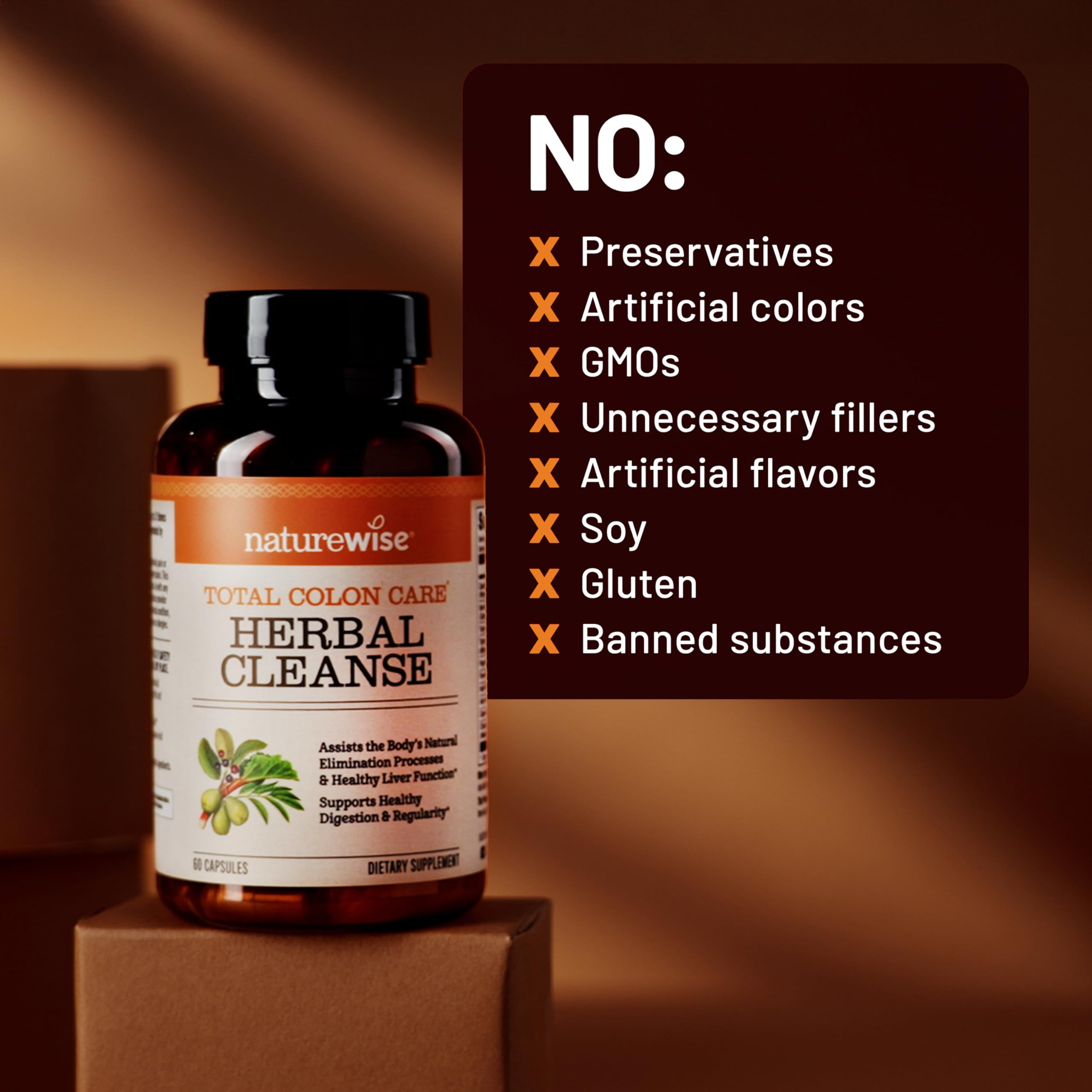 Naturewise Total Colon Care Herbal Cleanse - With Prebiotics, Botanicals, & Antioxidants - for Regular Bowel Movement, Digestion, Gut Health - Vegan, Gluten-Free, Non-GMO - 60 Capsules[2-Month Supply] — Amazon image 8