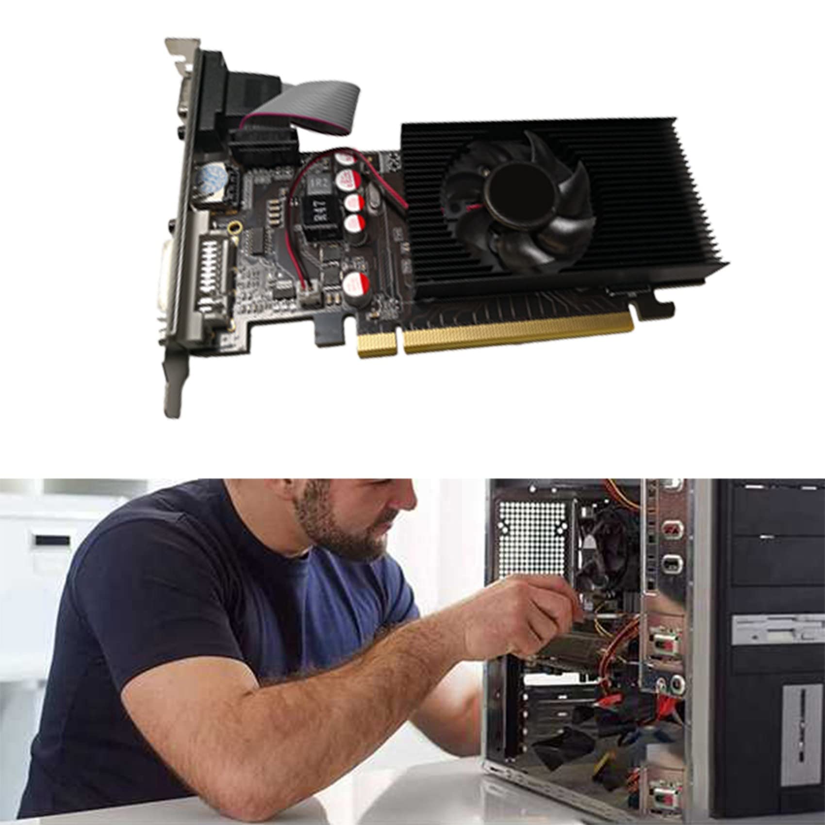 Scheda grafica GT210 1GB DDR2 64 bit PCIE 2.0 GPU Scheda Video Desktop DVI VGA Compatibile