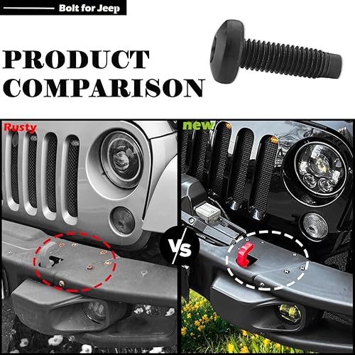 Miniatura 4 de Tornillos para Jeep Wrangler JK, pernos M8 aplicados al marco del parabrisas, barra antivuelco, portón trasero, bisagras duras de puerta, soportes
