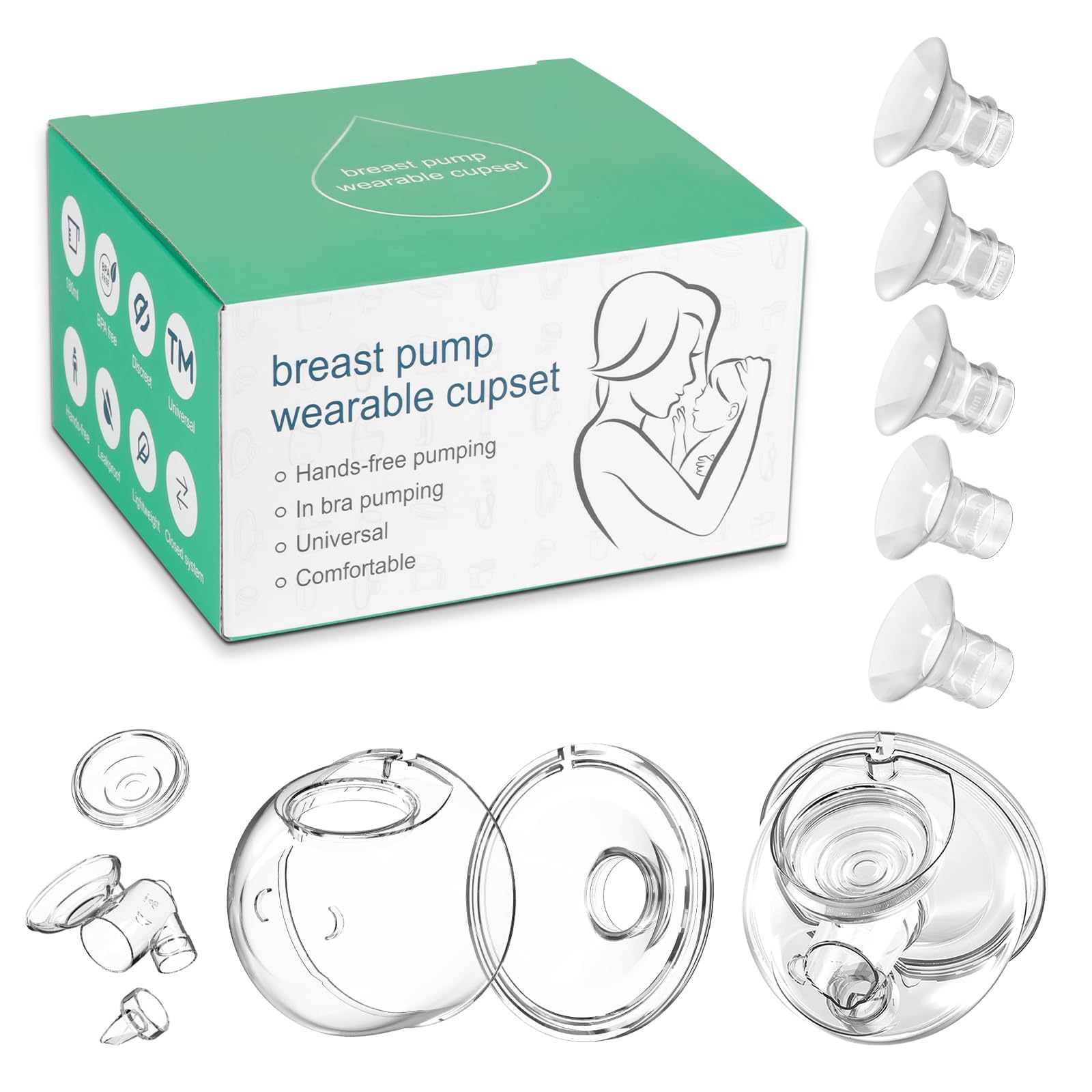 Wearable Breast Pump Parts Milk Collector Cup 24mm Flange