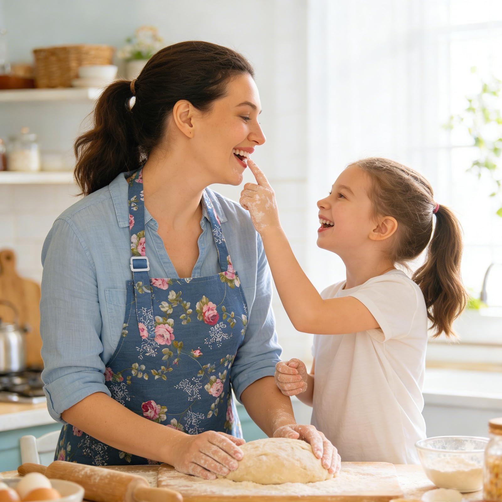 Bawełniany i lniany fartuch kuchenny dla kobiet, spersonalizowany fartuch z nadrukiem, regulowany wodoodporny fartuch, wielofunkcyjny fartuch ogrodniczy do gotowania, pieczenia, ogrodu