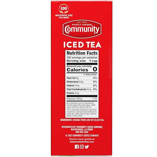 Miniatura 9 de Community Coffee Signature Iced Tea, 144 bolsas de té de tamaño familiar, caja de 24 unidades (paquete de 6)