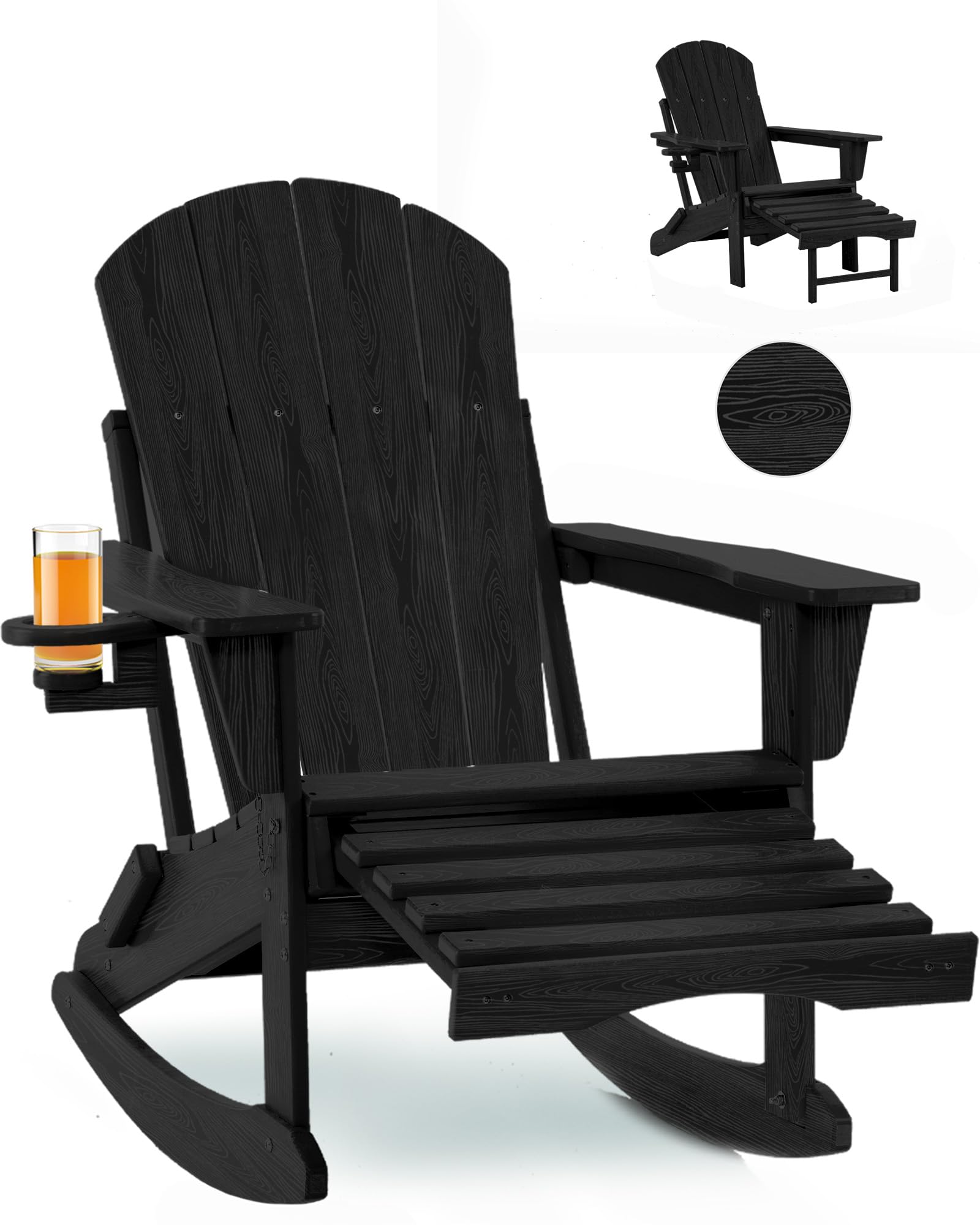 Amazon.com: Serique Folding Adirondack Rocking Chair,4-in-1