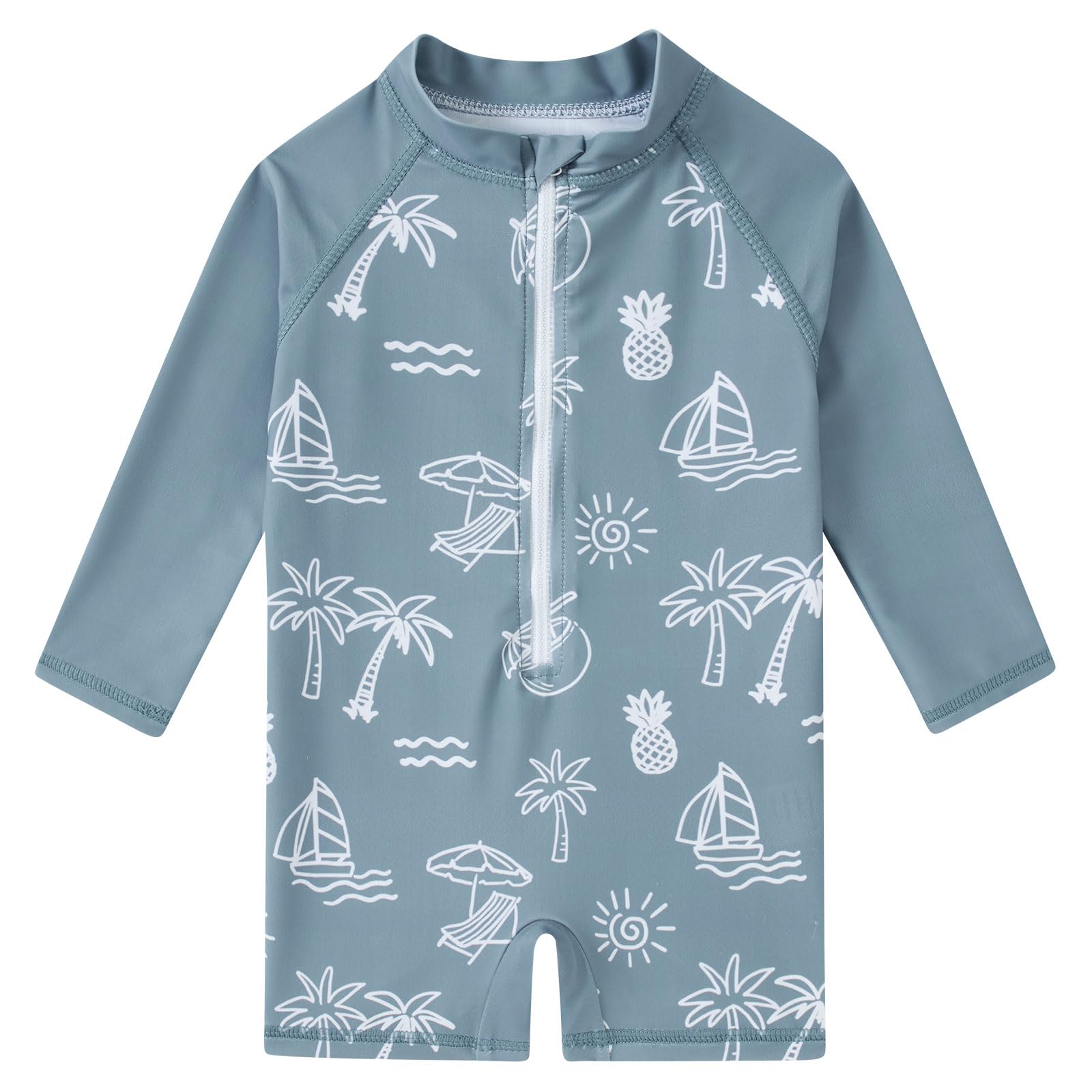 uideazone 3M-3T Toddler Baby Boys UPF 50+ One Piece Rash Guard Swimsuit