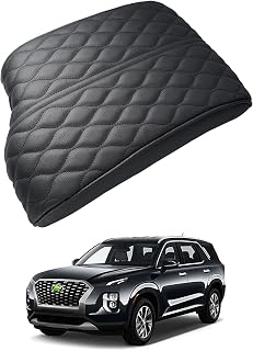 Center Console Cover for Hyundai Palisade 2020 2021 2022 2023 2024 2025 Accessories Armrest Cover Anti-Scratch Middle Console Pad Leather Armrest Cushion Protector Black