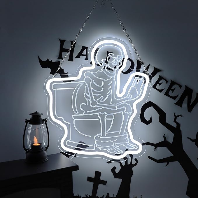 Funny Skeleton Neon Sign,Sarcastic Dad Neon Led Sign