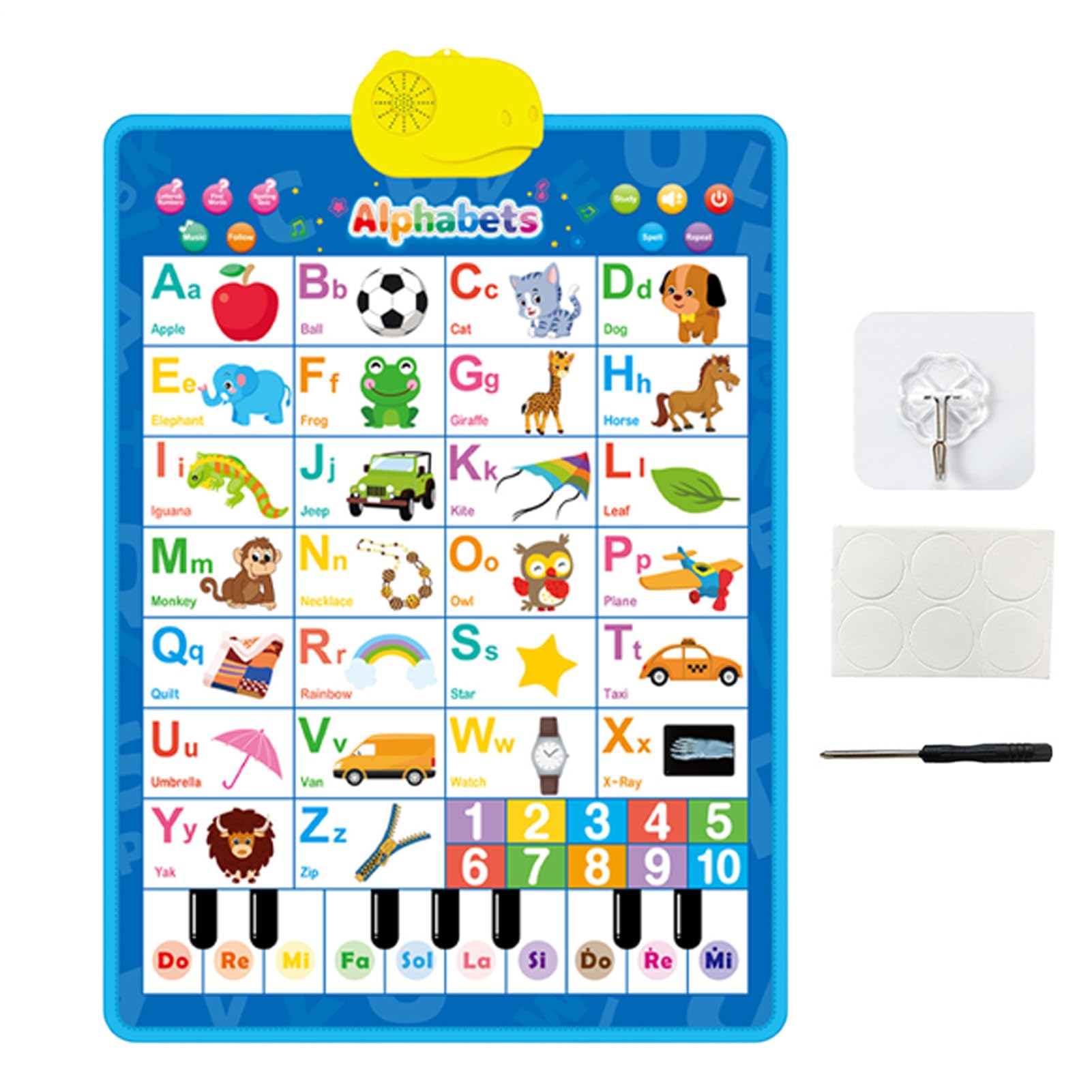 Alphabet Poster Für Klassenzimmerwand,Elektronische Musikalphabet-Tafel Mit Zahlen | Interaktive Wandtafel Für Vorschulkinder
