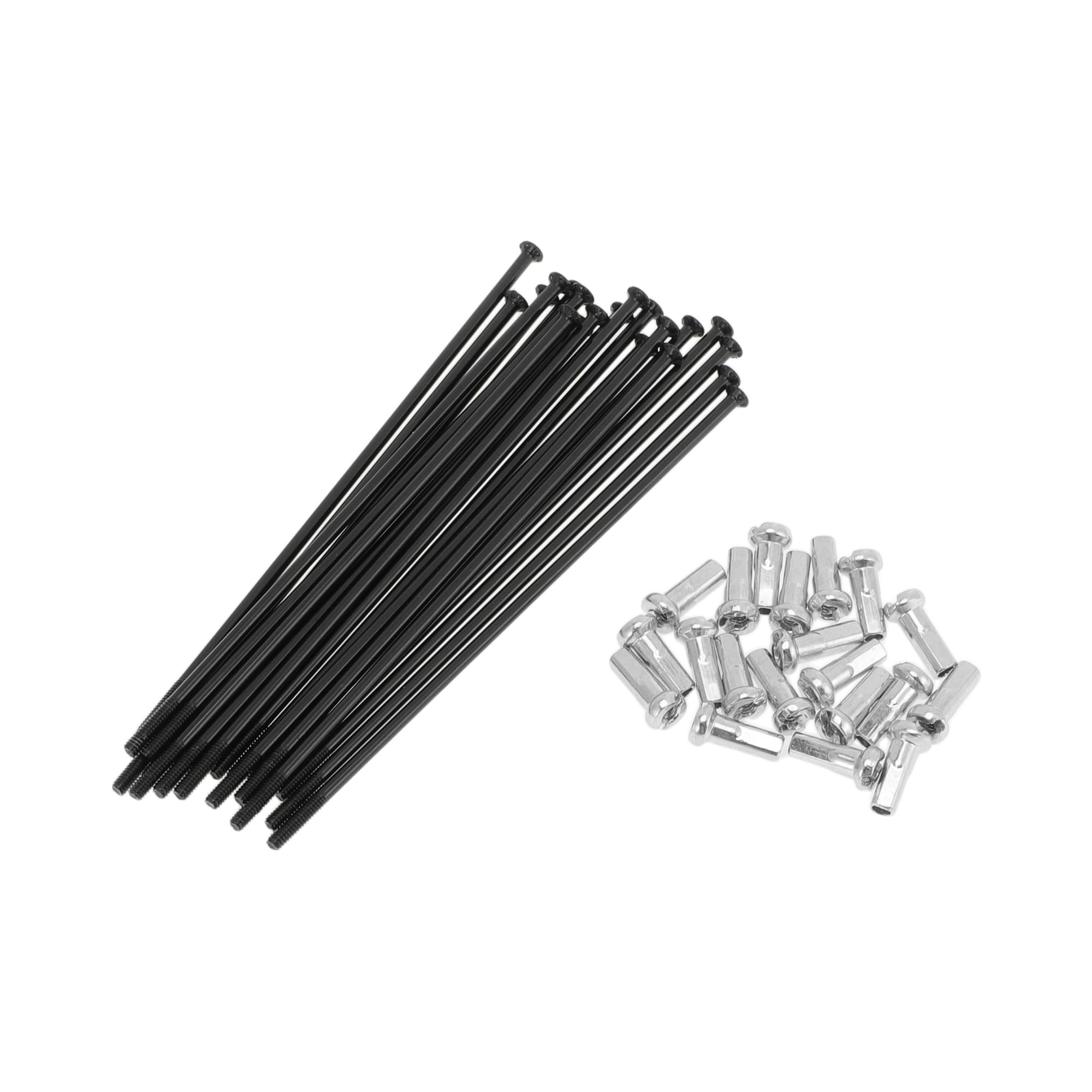 Motoforti 20 Set 14G Straight Pull Bicycle Spokes 90mm Straight Pull Bike Wheel Spokes Carbon Steel Black — image 1