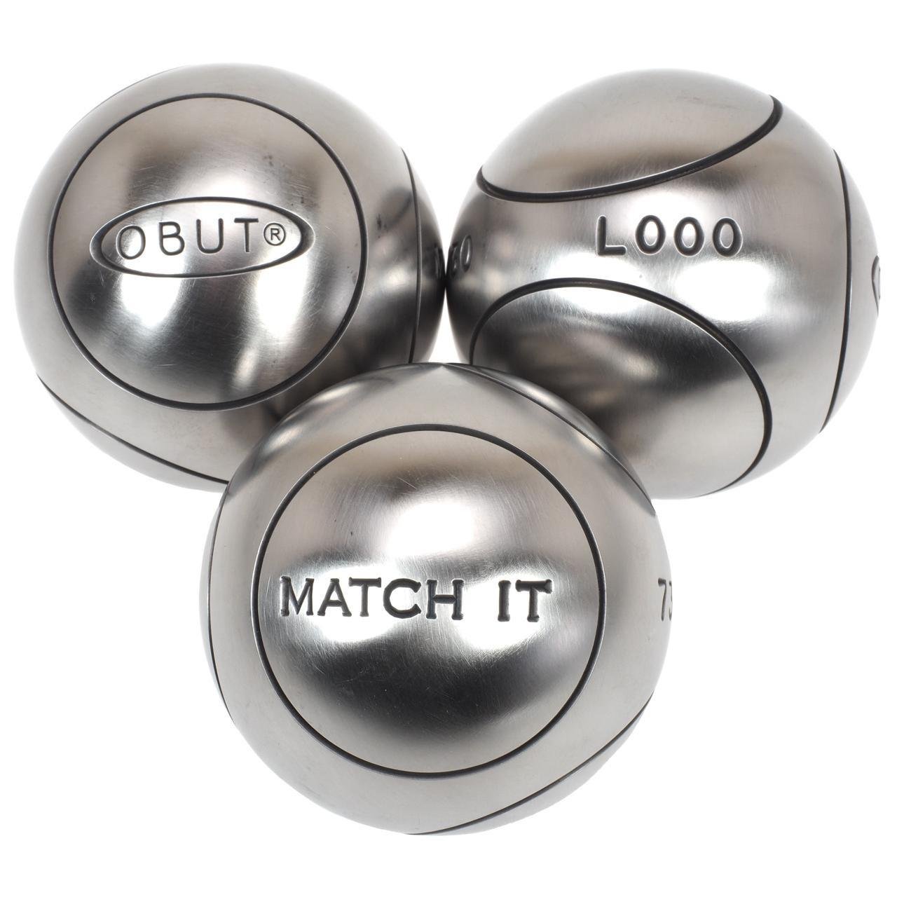 Obut Match 115.it - Bolas de petanca, acero inoxidable, 75 mm