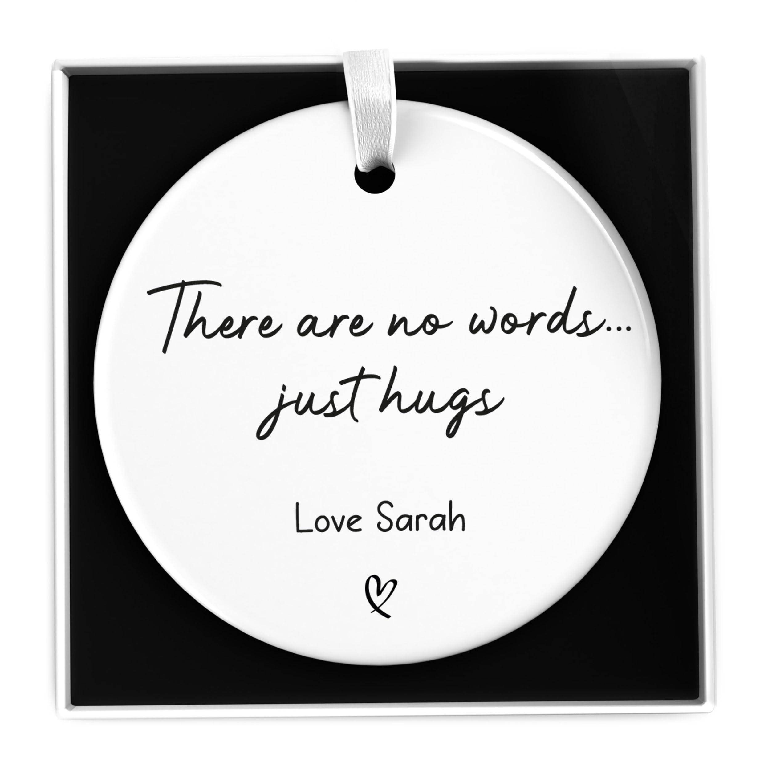 Beecreative Personalised There Are No Words Just Hugs Sympathy Gift, Thinking Of You Gift, Tough Times Gift, Here For You, Bereavement Gift, With Gift Box