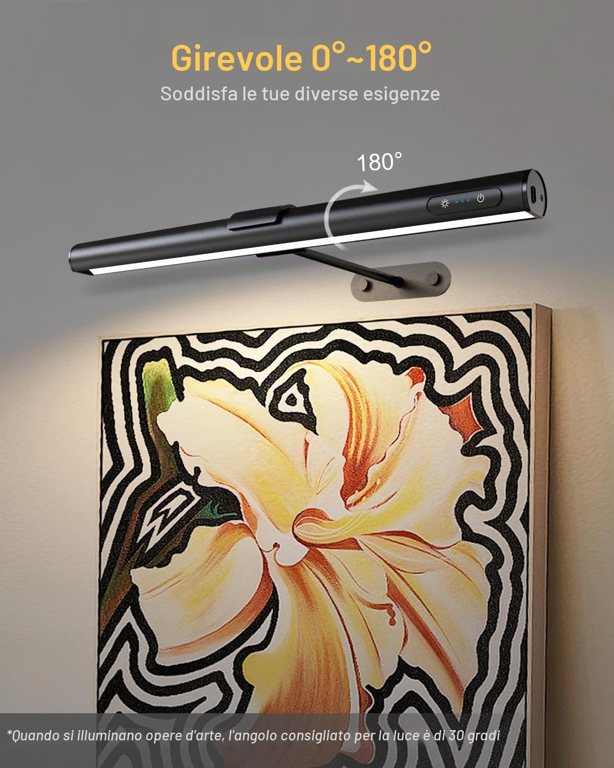 GOVSSING Lampada fotografica senza fili con telecomando, 40 cm, senza fili con 3 modalità di illuminazione, 4000 mAh, cornice ricaricabile con timer, lampada fotografica per dipingere foto