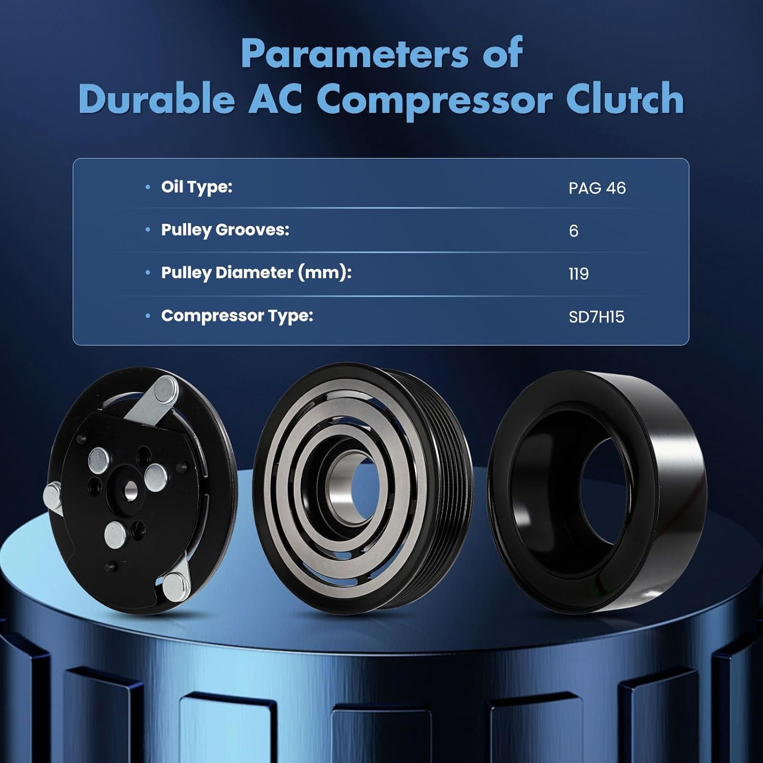 ECCPP A/C Compressor Clutch 1997-2001 Fit for Jeep for Cherokee 4.0L 1996-2002 Fit for Dodge Dakota 2.5L AC Clutch