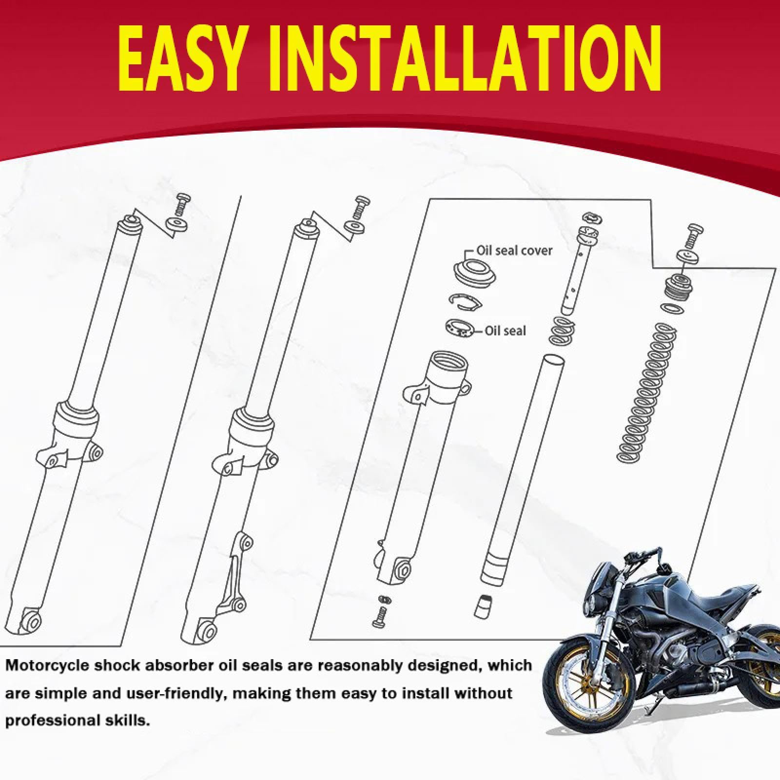 Forcella Paraolio per Honda CB1000 R CB1000R 2008-2010 2011 2012 2013 2014 2015 Ammortizzatore anteriore per motocicletta Ammortizzatore forcella Guarnizione olio e parapolvere