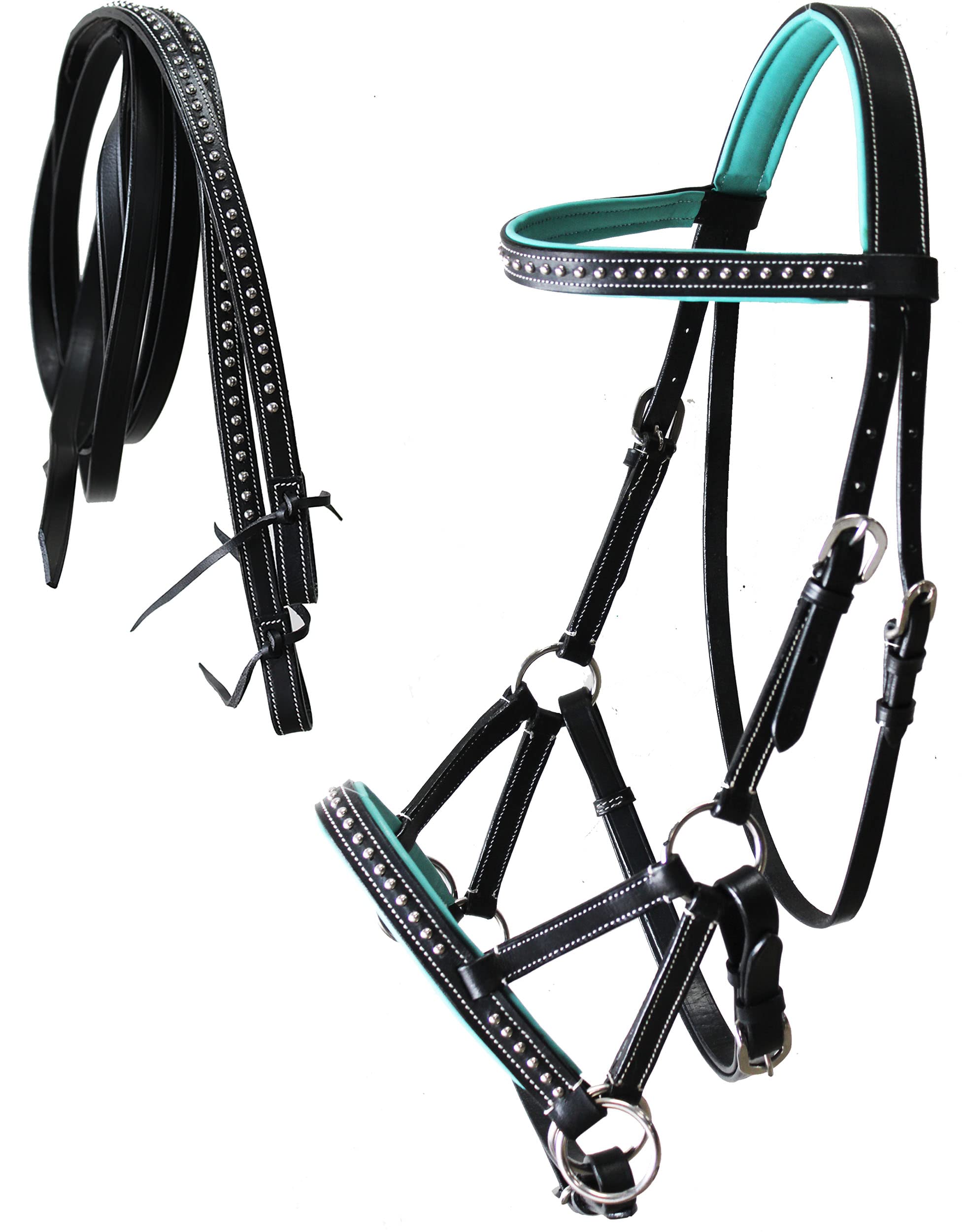 Buy CHALLENGER Horse Western English Leather Bitless Sidepull Bridle