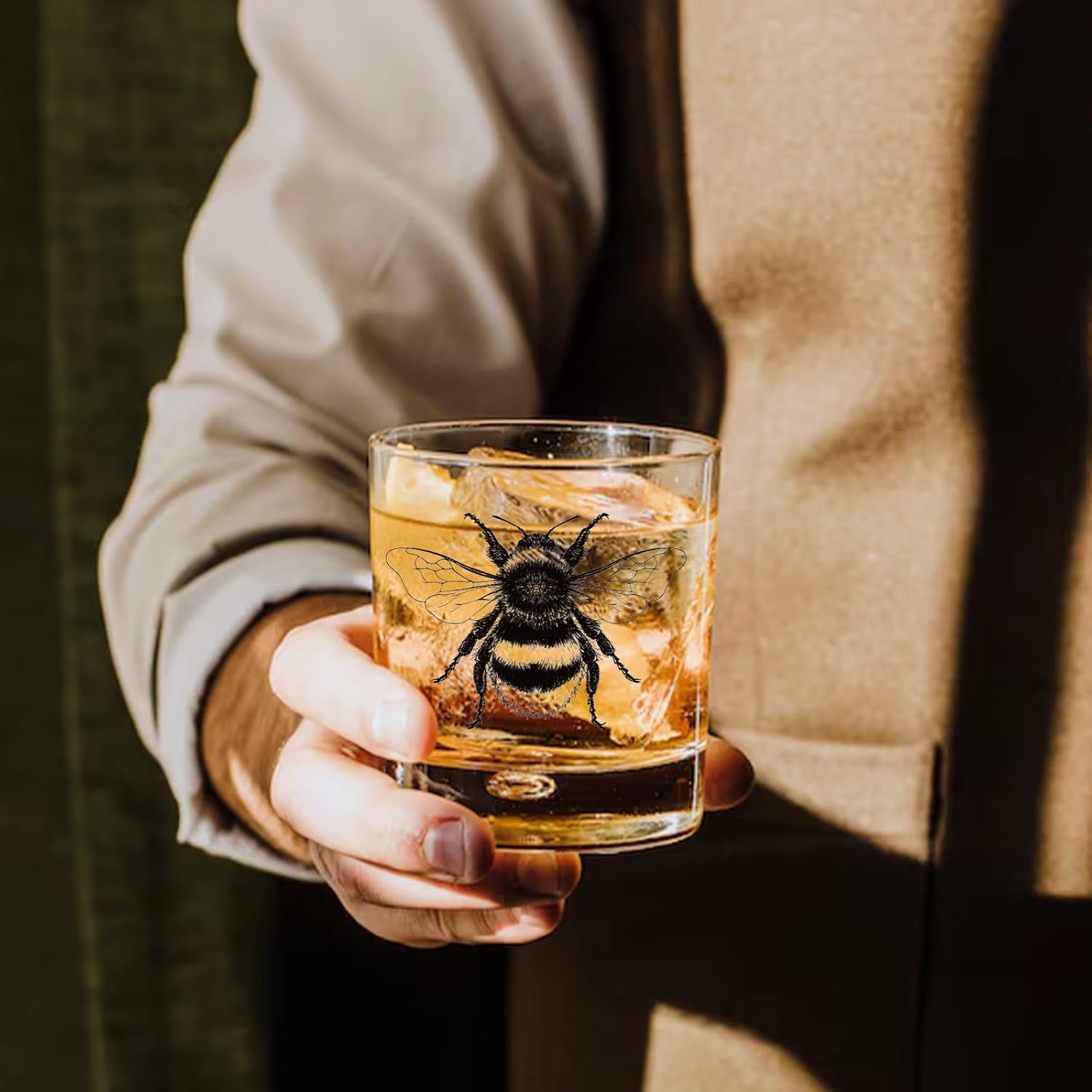 Bee Whiskey Glass Gifts for Coworker Employee Friends Bee Lover Brother Grandpa Uncle, Birthday Gift for Dad, Graduation Chritmas Birthday Anniversary Thank You Gifts - Image 3