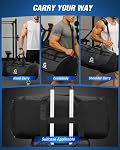Gonex Gym Duffel Bag 60L with Shoe Compartment Wet Pocket, Large Capacity Sports Duffle Bag for Men Women, Workout & Travel Bag with Multiple Pockets, Black, Medium