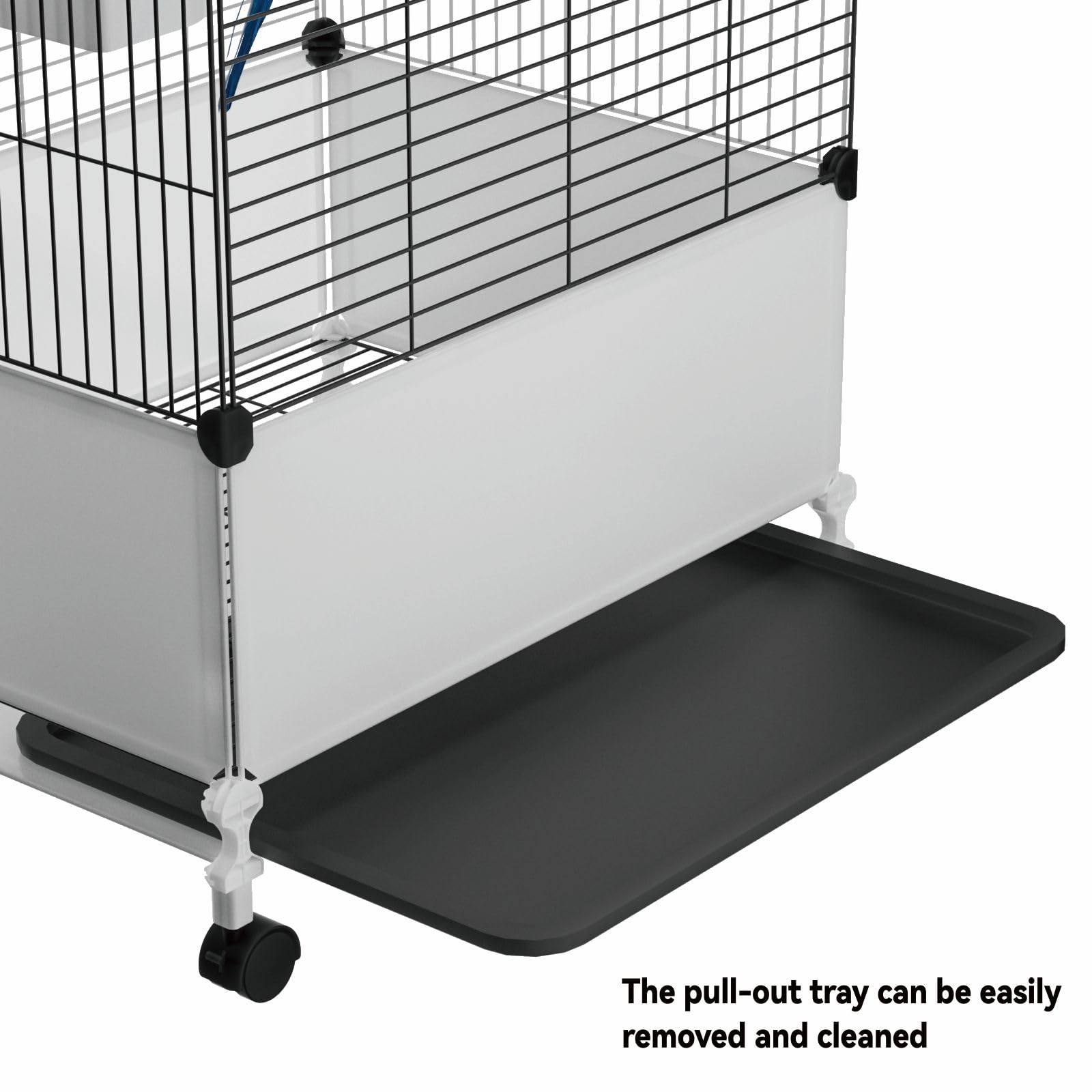 STILLCOVE Medium Flight Bird Cage, Black Parakeet Cages with Rolling Stand & Wheels, Wide Birdcage for Parrots Cockatiels Conure Budgie Canary Finch Lovebird - image 7