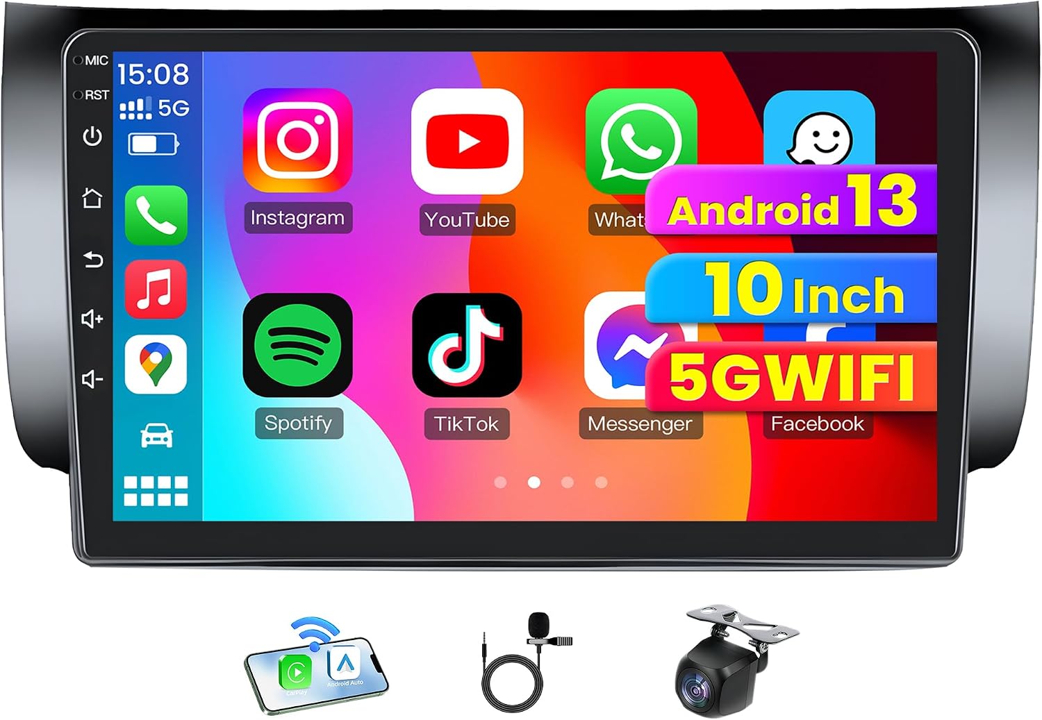 10" Android 12 Car Radio Stereo for Nissan Sentra (2013–2017) with Wireless CarPlay & Backup Camera