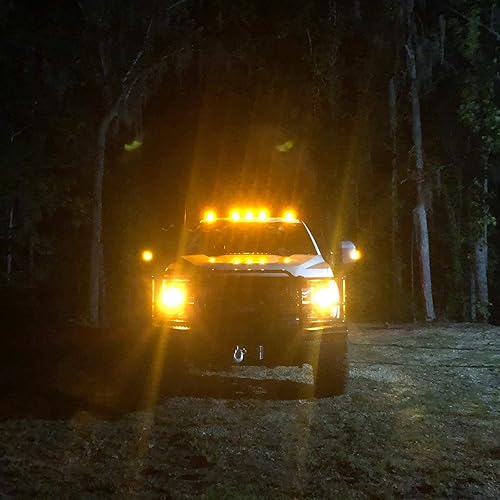 Miniatura 7 de Xotic Tech - 5 luces LED de repuesto directo, compatible con Ford F-250 F-350 F-450 F-550 Super Duty 2017-2021 (ámbar 9-SMD)