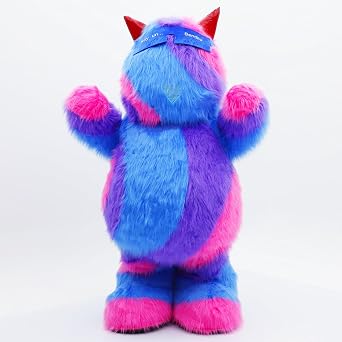 Inflatable Faceless Monster Costume Adult Size Colorful Plush Air Blow up Cosume for Fancy Halloween Cosplay Party Dress