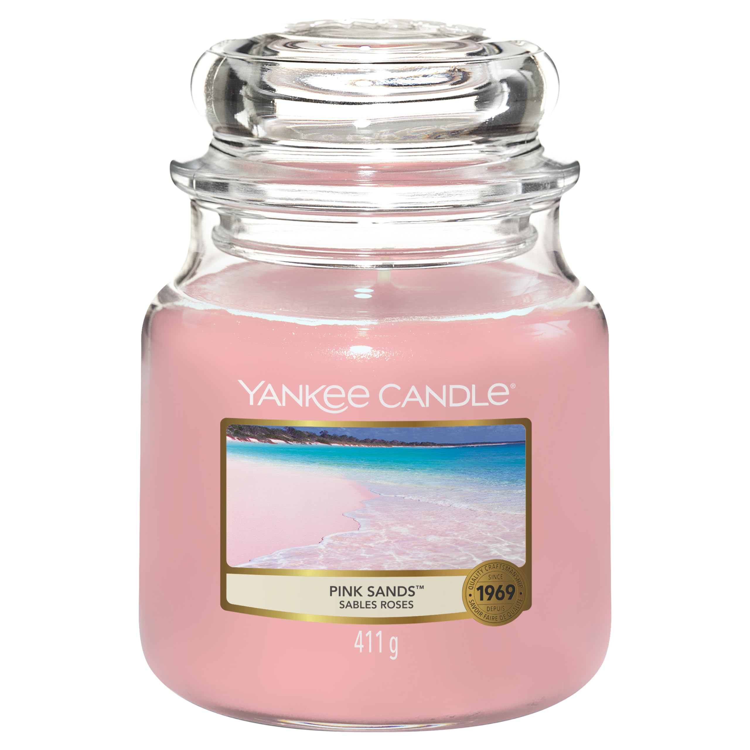 Yankee Candle Candela profumata in giara media | Sabbie rosa | Durata Fino a 75 Ore