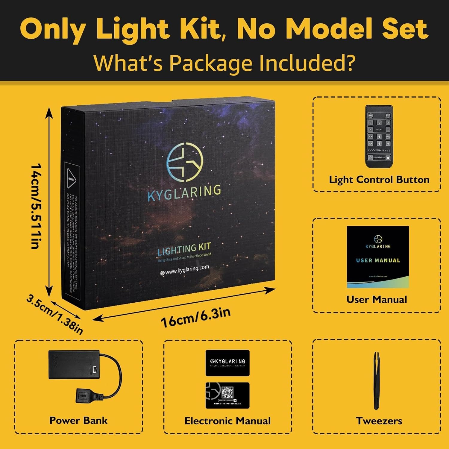 Kyglaring LED Light Kit Compatible with Lego Millennium Falcon 75192 Building Set - Upgraded Remote Control & Multi-Mode Dimming (Lights Only, Model Not Included)