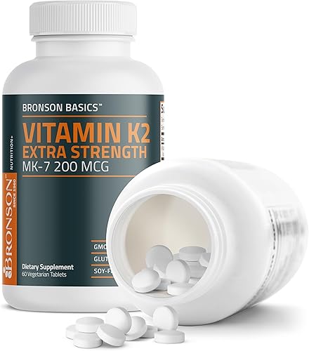 Vista 5 de Bronson Vitamina K2 MK-7 200mcg extra fuerza, 60 tabletas vegetarianas