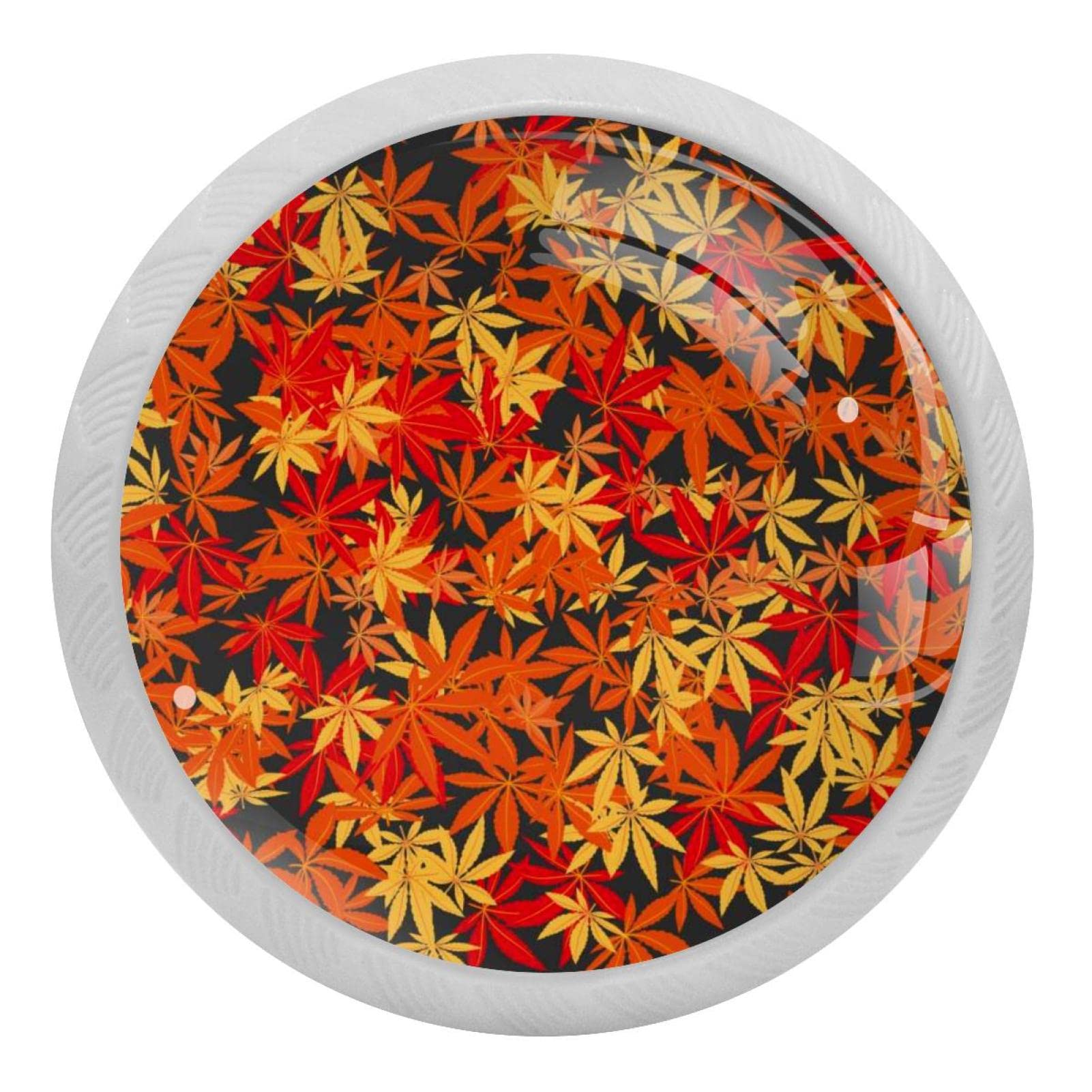 Boutons de placard de cuisine en verre pour relooker une commode avec motif érable