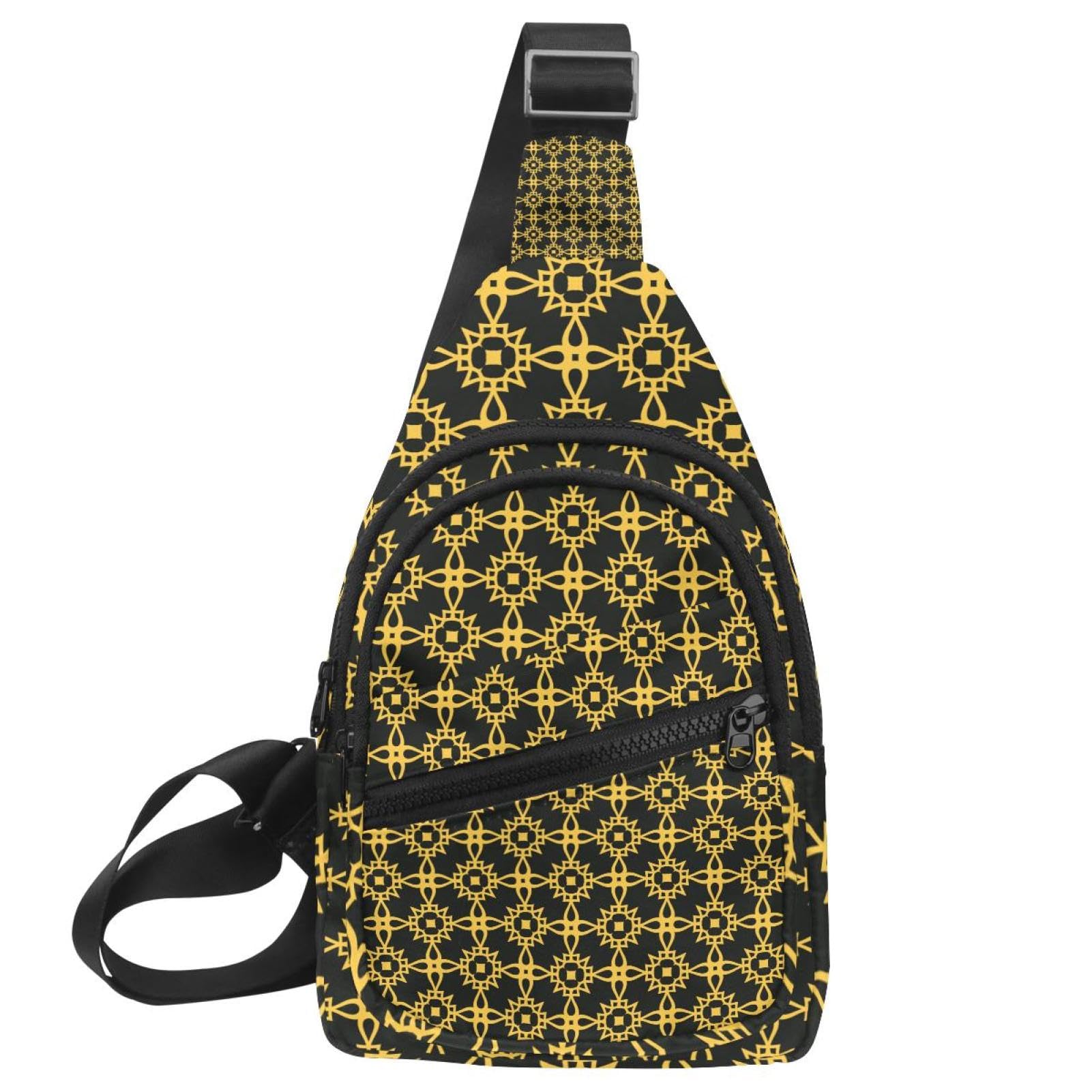 Sac banane géométrique doré finitions soignées style graphique moderne