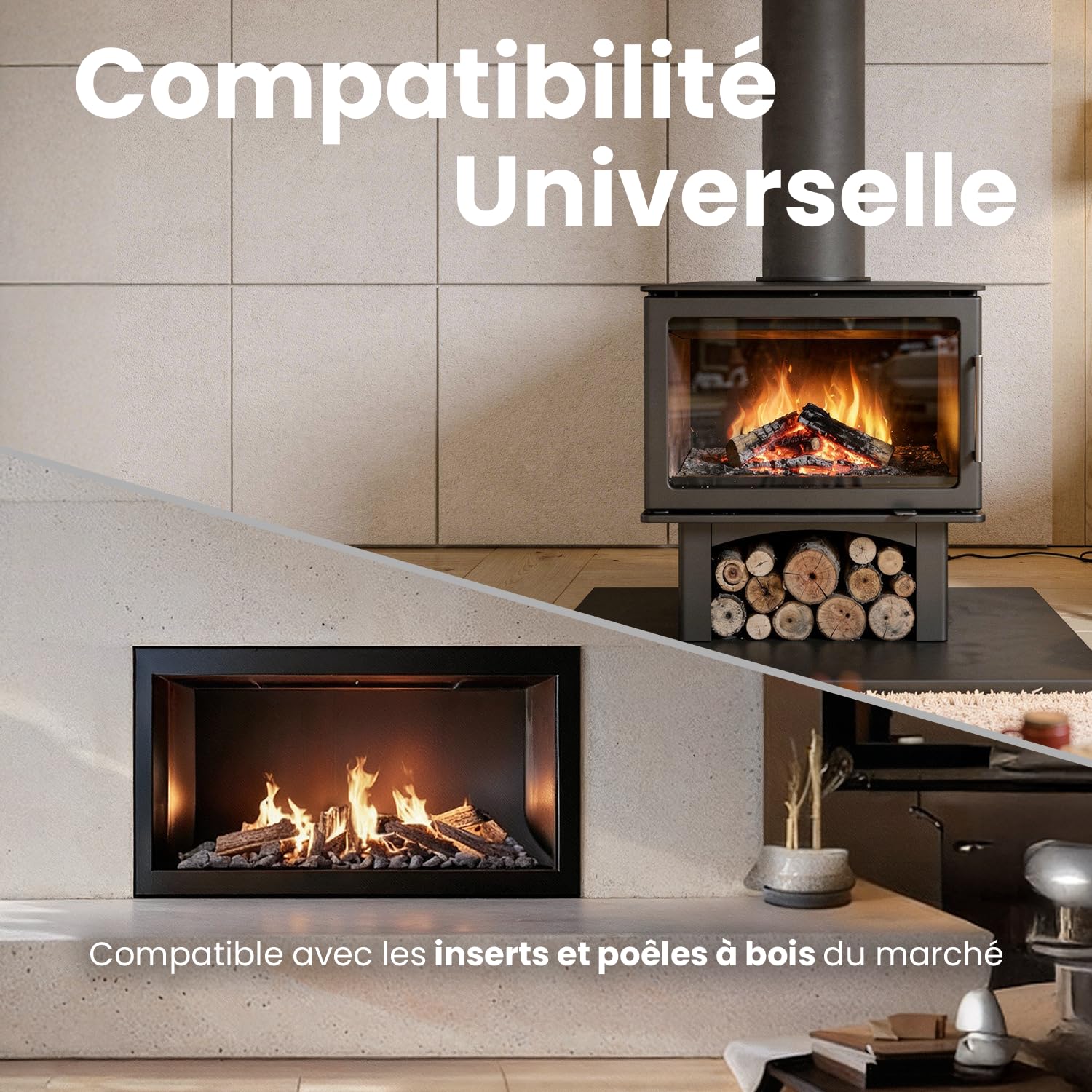 325 x 385 x 4 mm - Vitre d’Insert pour cheminée et poêle à Bois - Verre de Rechange Haute température France Vitre - jusqu'à 800°C - 385x325 mm