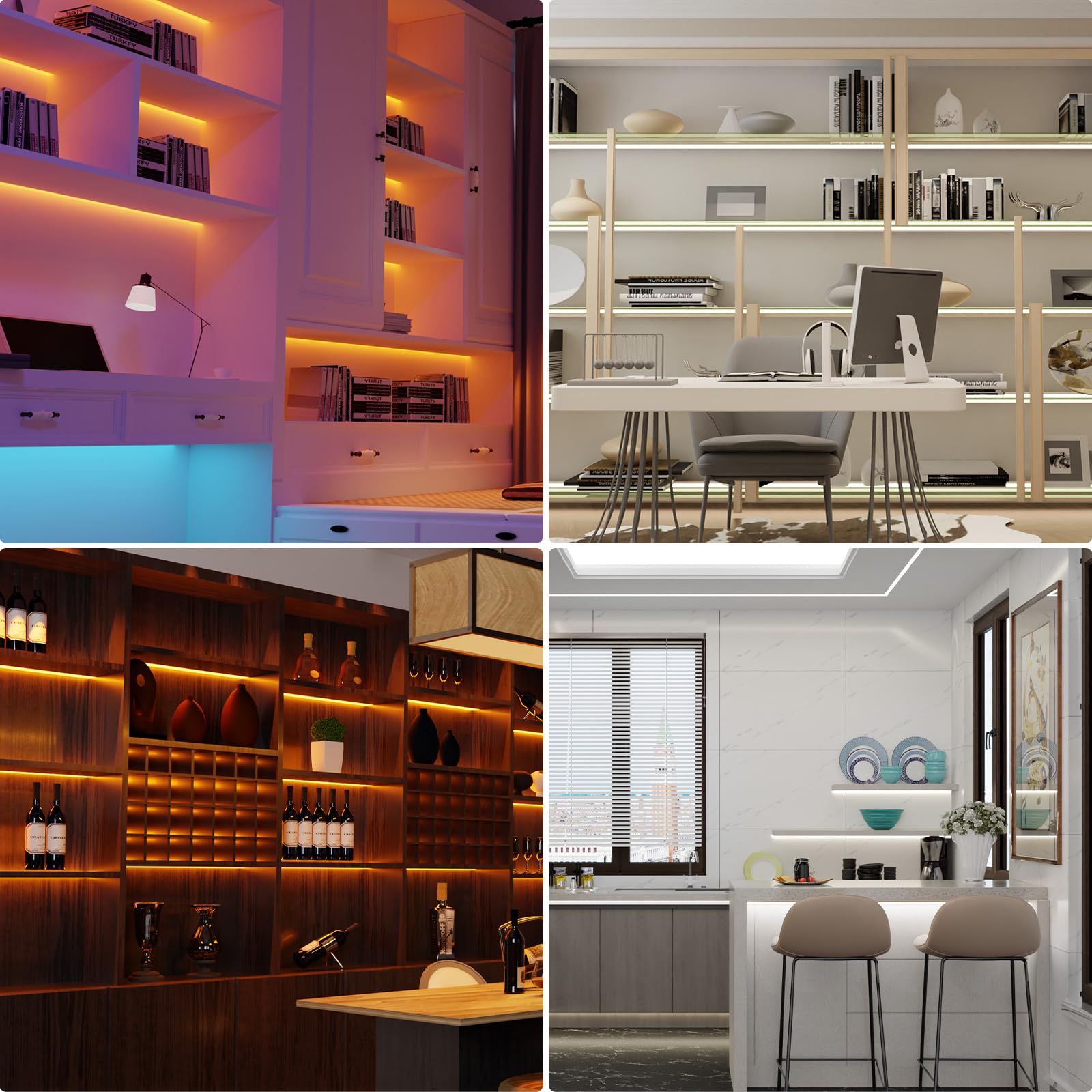 Perfil de aluminio para esquinas de LED, 2 m x 20 unidades (40 m), 45 °, perfil de aluminio para una iluminación perfecta con difusor y tapas para tiras de LED, 15,8 x 15,8 mm