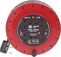 Schneider Electric Thorsman - 4 Socket Extension Lead Reel, 25m, 13A, 240V, With Safety Cut Out Switch, Open Cable Reel, JJR42513