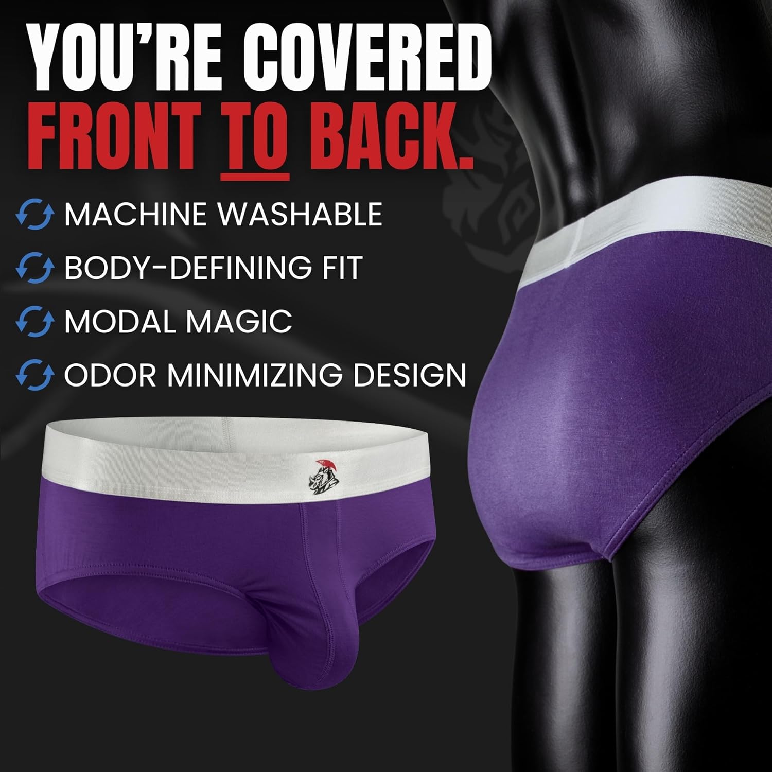 Real Men Nylon & Modal Briefs for Men with ABCD Pouch - 1, 3 and 6 Packs - Brushed Nylon and Rhino Fit - XS to 5XL - Image 5