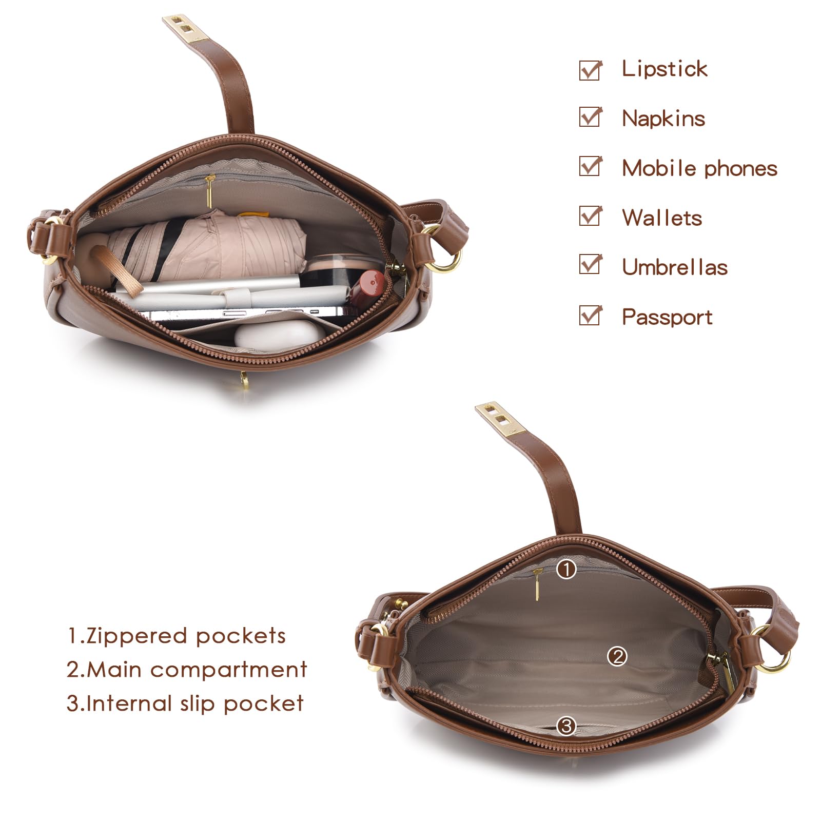 Travistar Handtasche Damen Klein Elegant Schultertasche Damen PU Leder Hobo Bag Y2k Tasche Satteltasche Aesthetic Abendtasche Clutch mit Reißverschluss Coole Umhängetasche für Teenager Mädchen