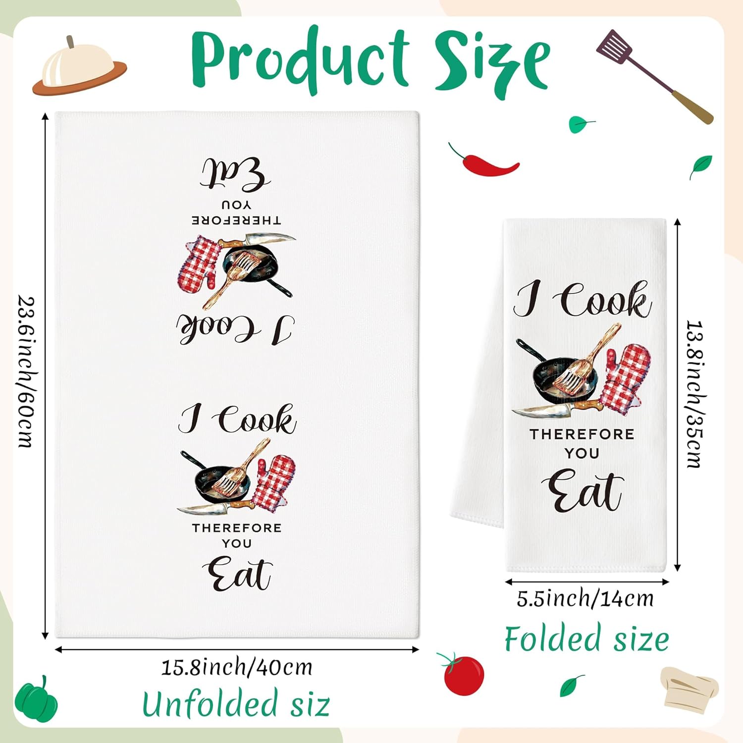 Funny Joked Kitchen Towels - 2Pcs Funny Wacky Hand Towels Kitchen Ware Quote Dish Towel Absorbent Drying Dishcloth Tea Towel Kitchen Decor Birthday Favor Housewarming Gift for Mom Women #D - Image 2