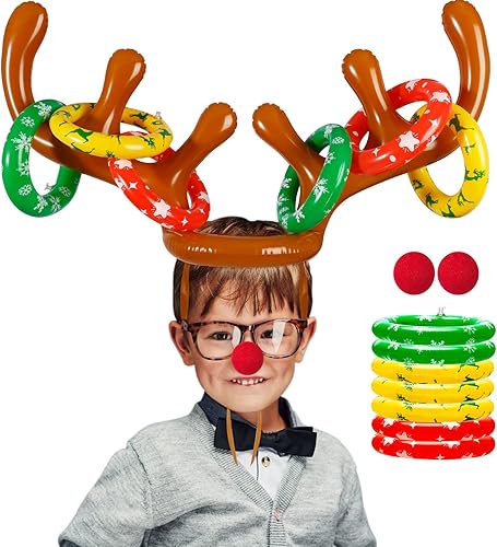 Miniatura 6 de Max Fun - Juego de tiro al aro con cuernos para fiestas de Navidad