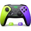 BEBONCOOL HOTS Switch ControllerPro Controller für Switch 2/Switch 1/Lite/OLED–Aufwachfunktion/Wireless/Programmierbar/Turbo/Dual Vibration/15 Std SpieldauerErgonomisch Grün-Violett