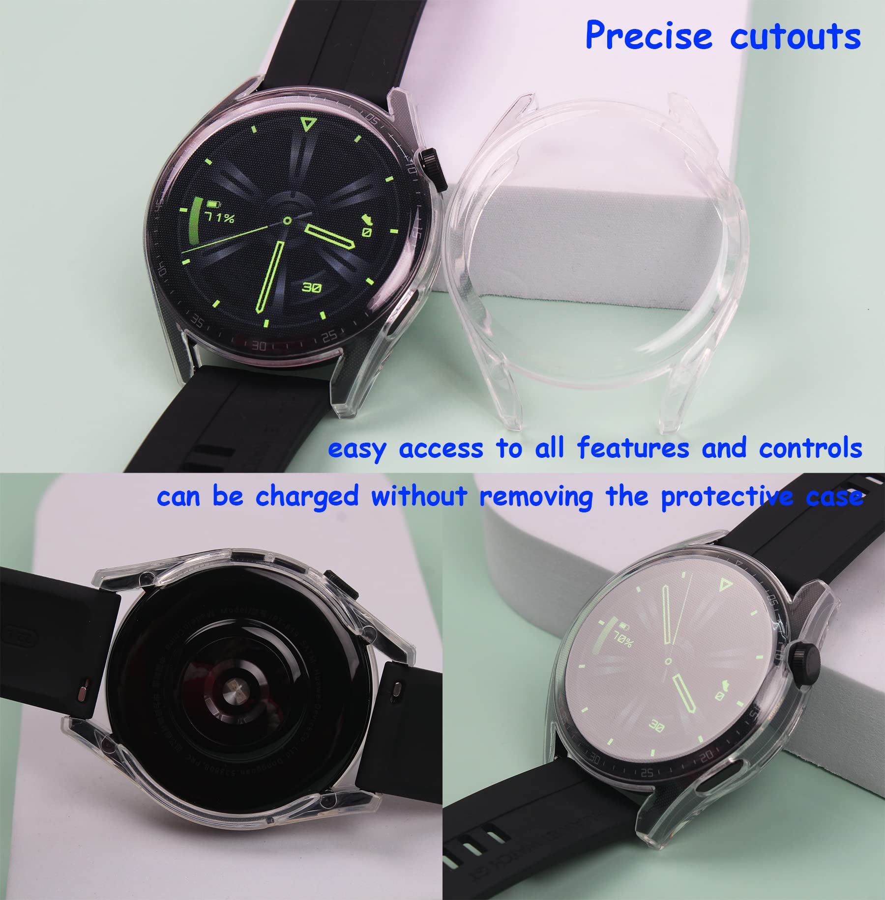 Coque Protection Pour Huawei Watch GT 3 46mm - Étui TPU Avec Protecteur D'Écran Intégré