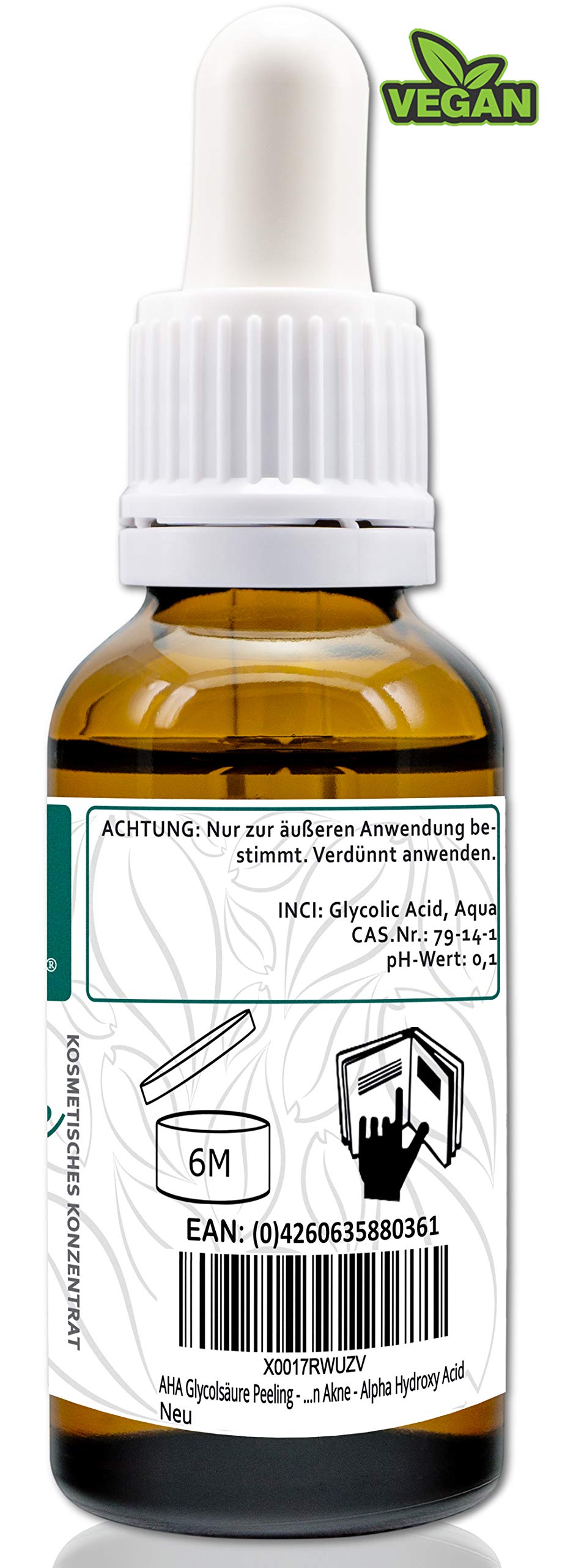 AHA Glycolsäure Peeling I Fruchtsäurepeeling 5-70% I pH 0,1 I 30ml I Professionelles chemisches Gesichtspeeling bei Hautunreinheiten Falten Akne I Alpha Hydroxy Acid