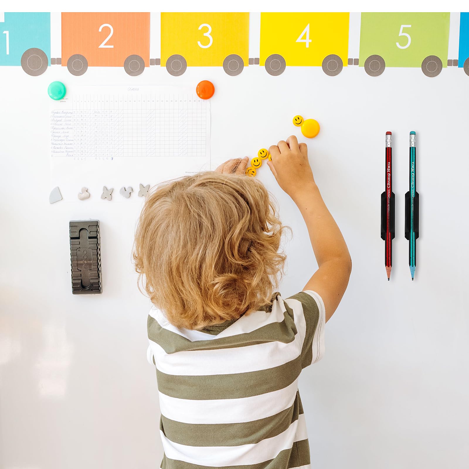 10 Stück Silikon-Stifthalter für Schreibtisch, selbstklebender Stifthalter für Klassenzimmer, Klemmbrett, Büro-Schreibtisch-Organizer, Bleistift- und Markerhalter für Klassenzimmer, Studenten, Kinder