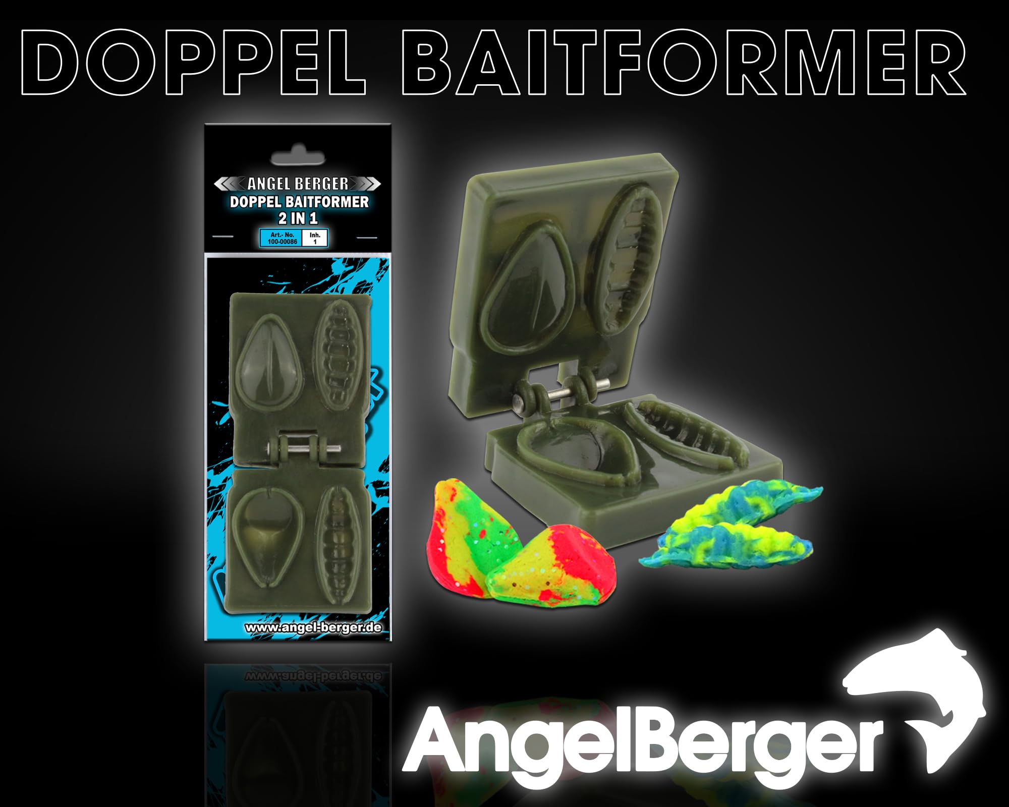 Angel Berger, stampo 2 in 1 per formare esche per trote