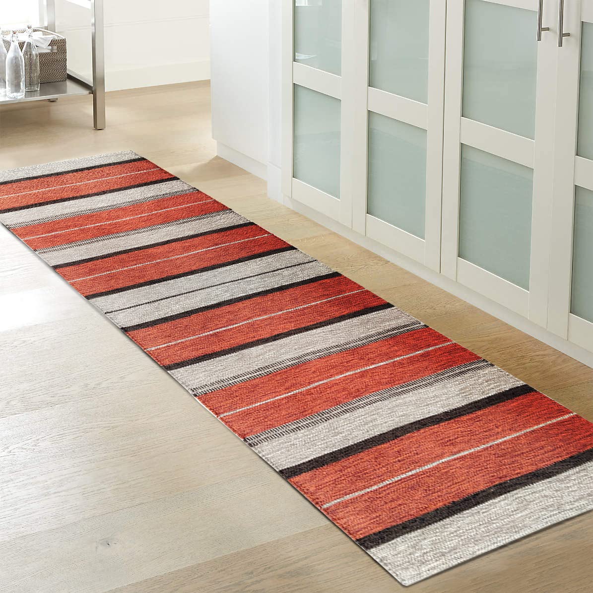 H2H House2Home - Cotton Runner, 60x180cm (Large), 8MM Thick | Suitable for Bedside Runner, Kitchen Runner, Yoga Mat, Corridor, Balcony, Passage, Food mat, Pooja Room, Gift - Red (Side Binding)