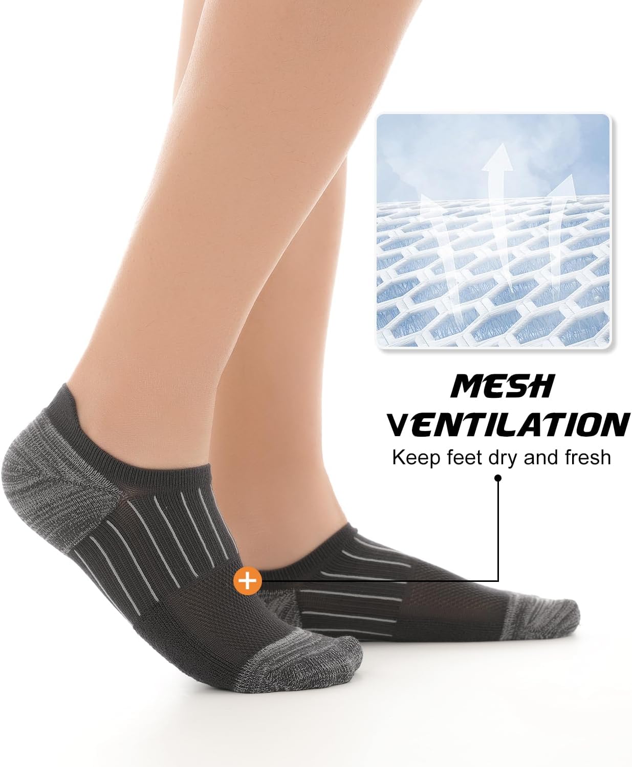 BAMBOO COOL No Show Socks Men Low Cut Ankle Short Socks for Men Casual Athletic Socks with Non Slip Grip - Image 6