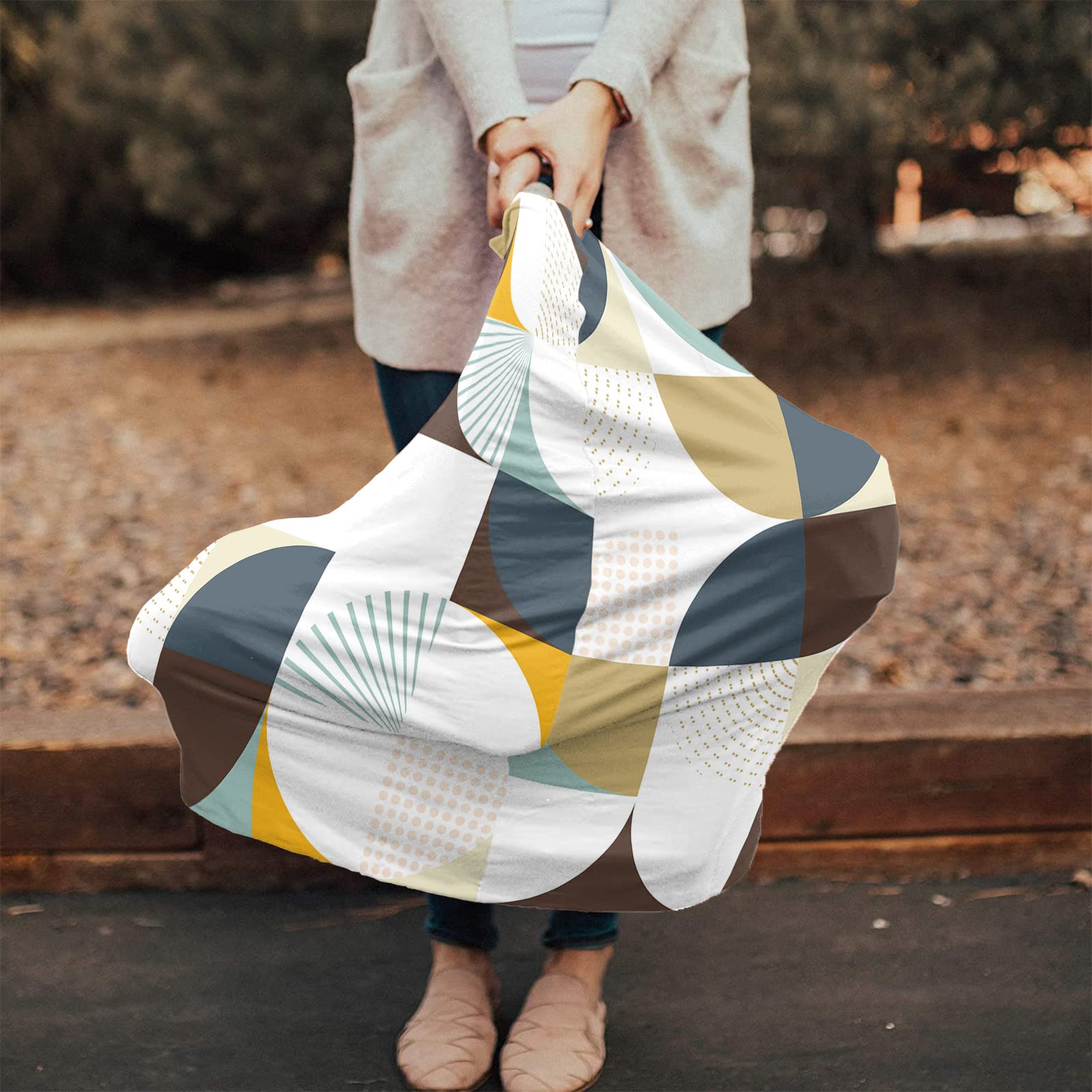 Nursing Cover for Breastfeeding Scarf, Colors Middle Ages Brown Theme Baby Car Covers Super Soft Multi Use for Canopy Shopping Cart Cover Blanket Stroller Cover